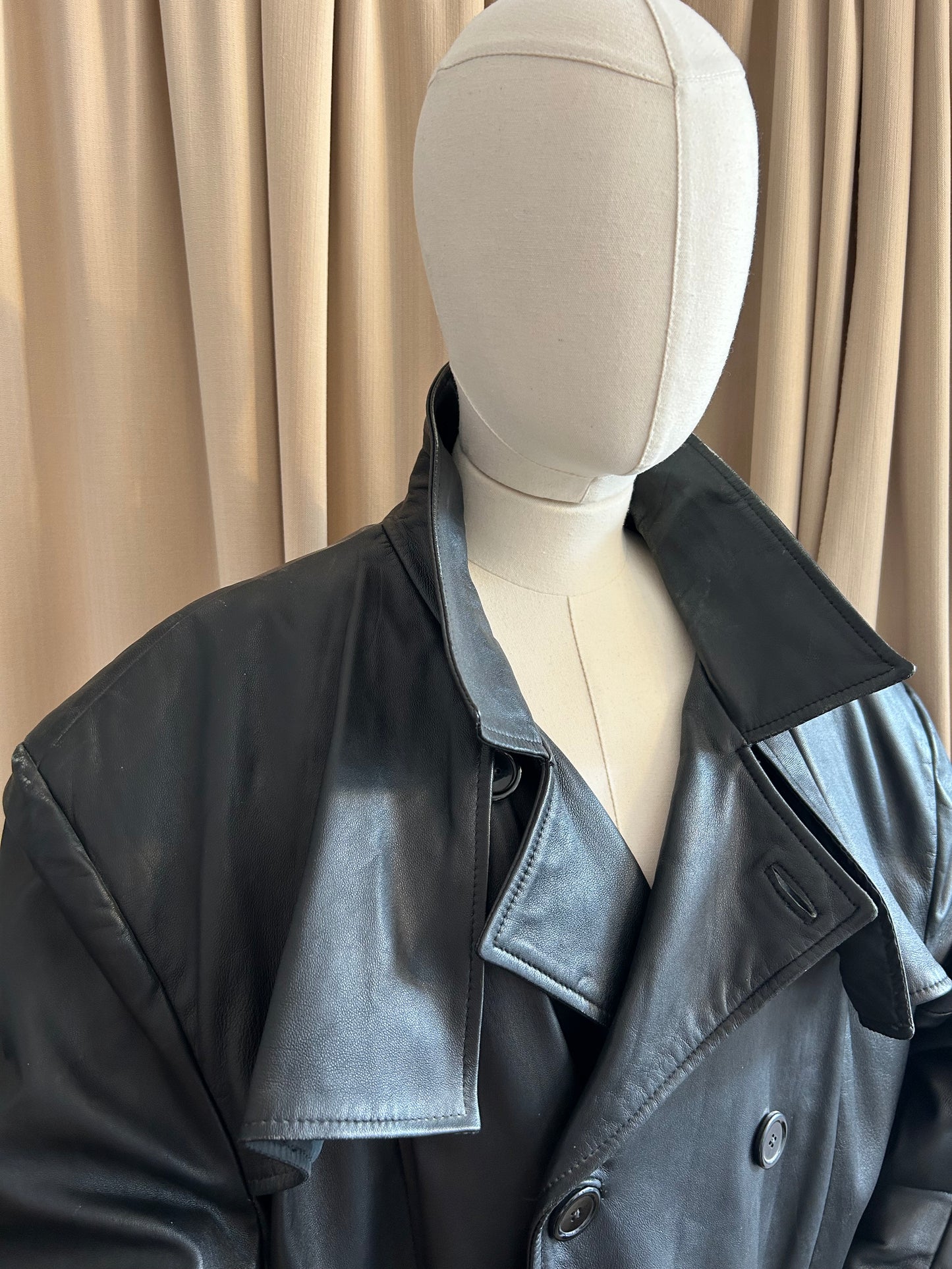 Oversized Leather Trench