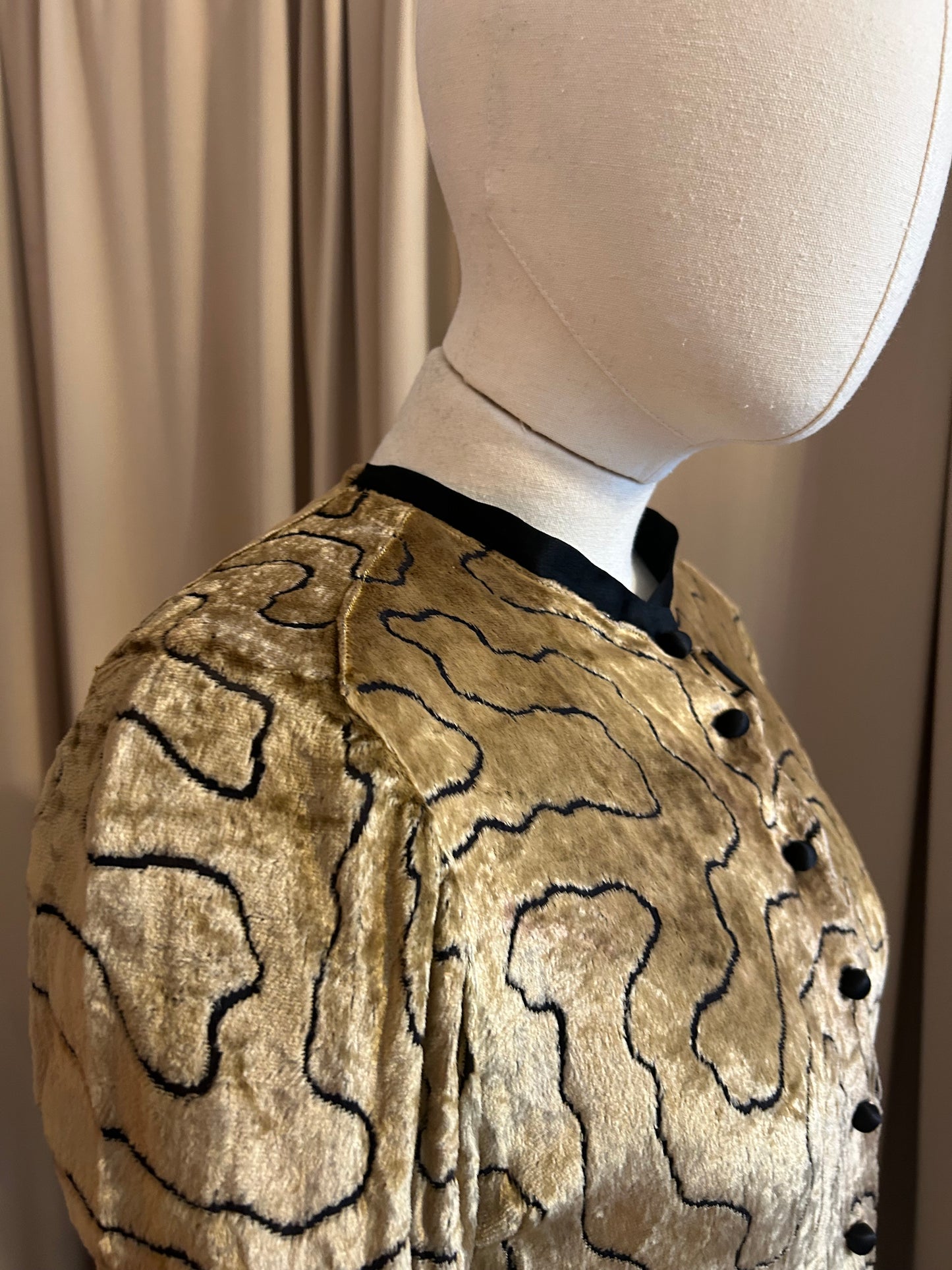 1920s Gold Silk Velvet Jacket