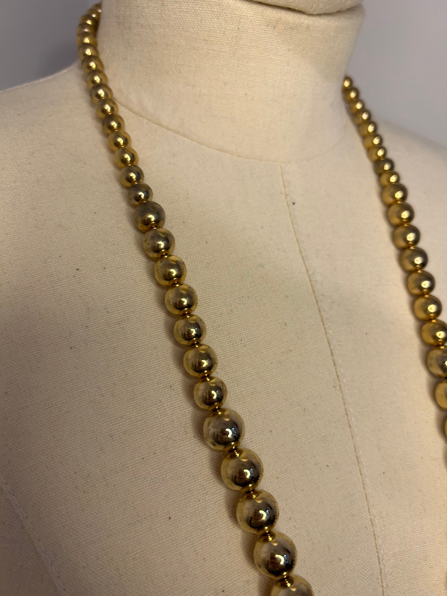 Long Gold Ball Necklace