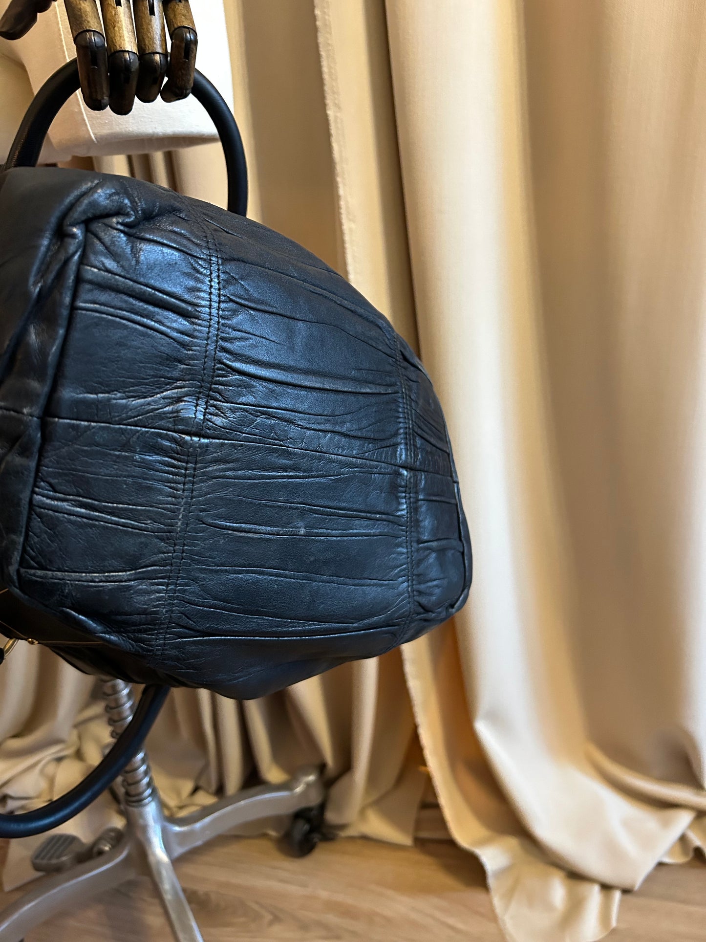 Prada Ruched Leather Tote