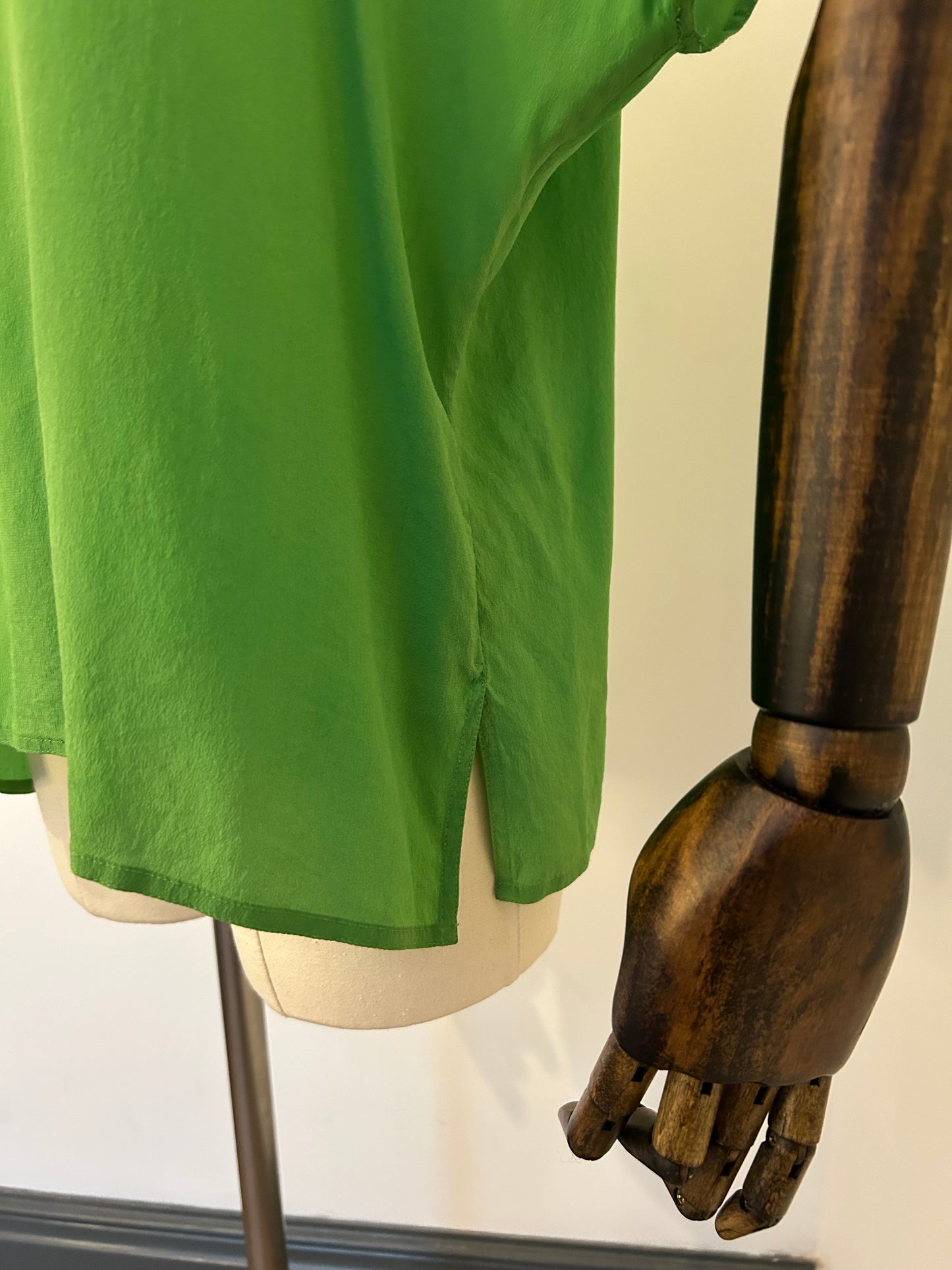 Bright Green Silk Top