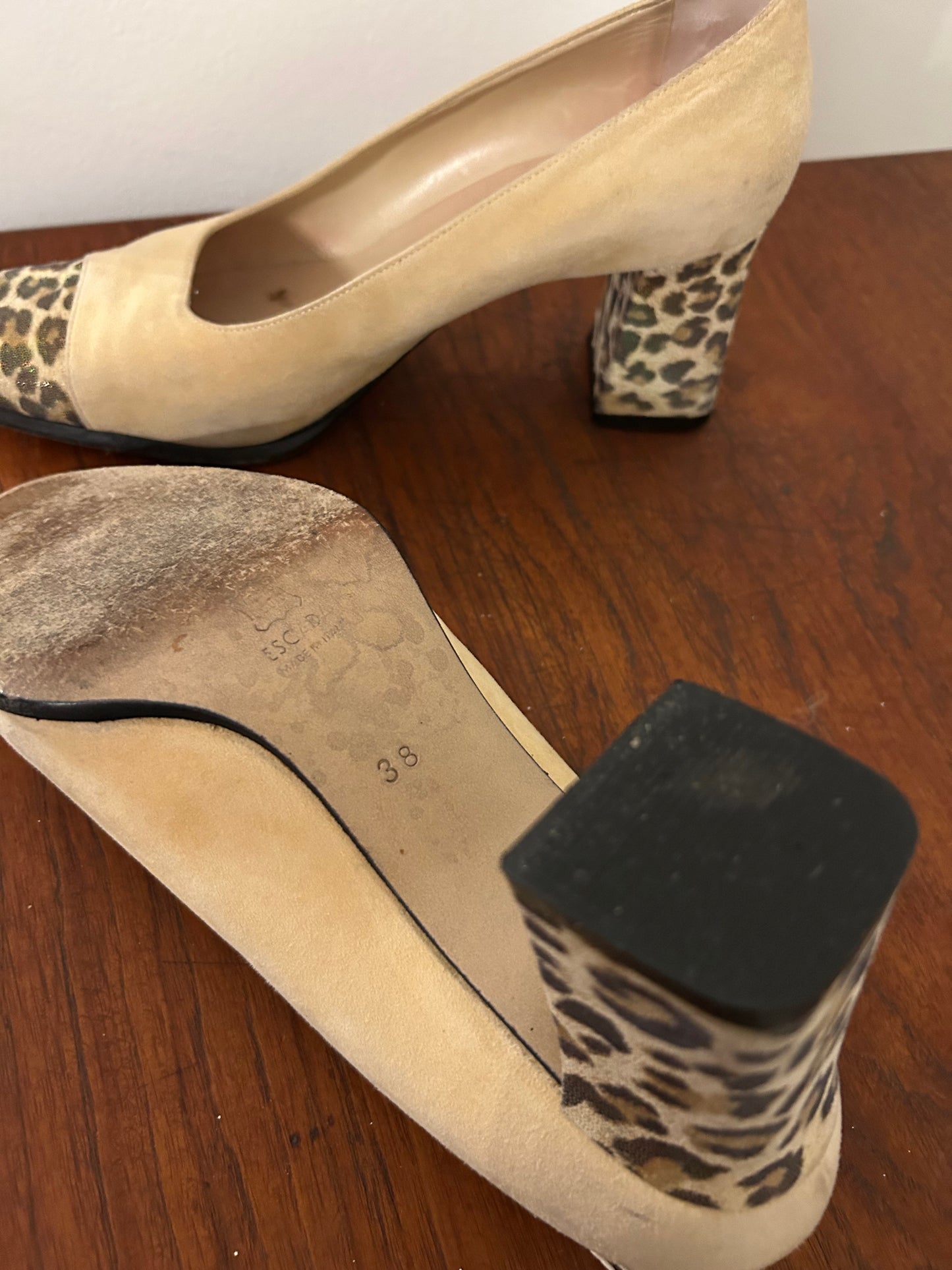 Escada Leopard Block Heels