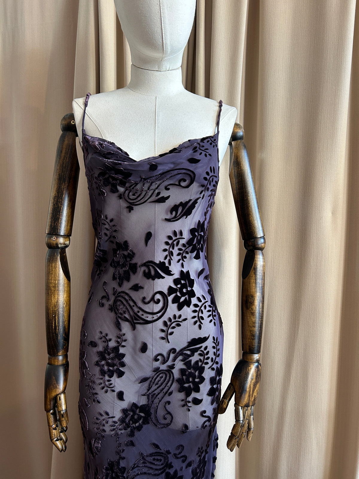 90s Devoré Bias Cut Gown