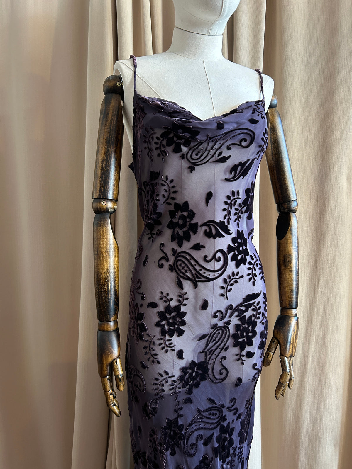 90s Devoré Bias Cut Gown