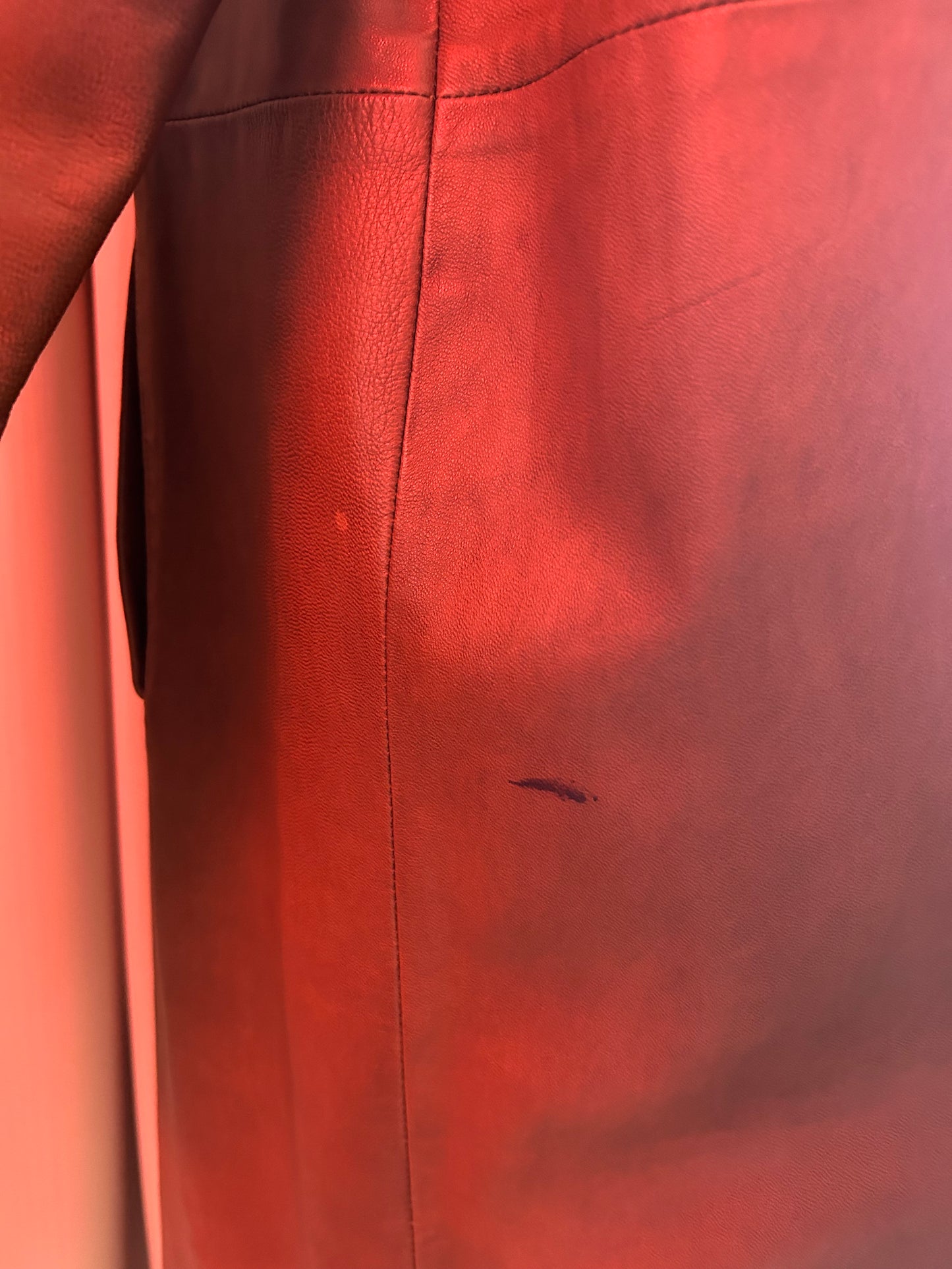 Italian Leather Swing Coat