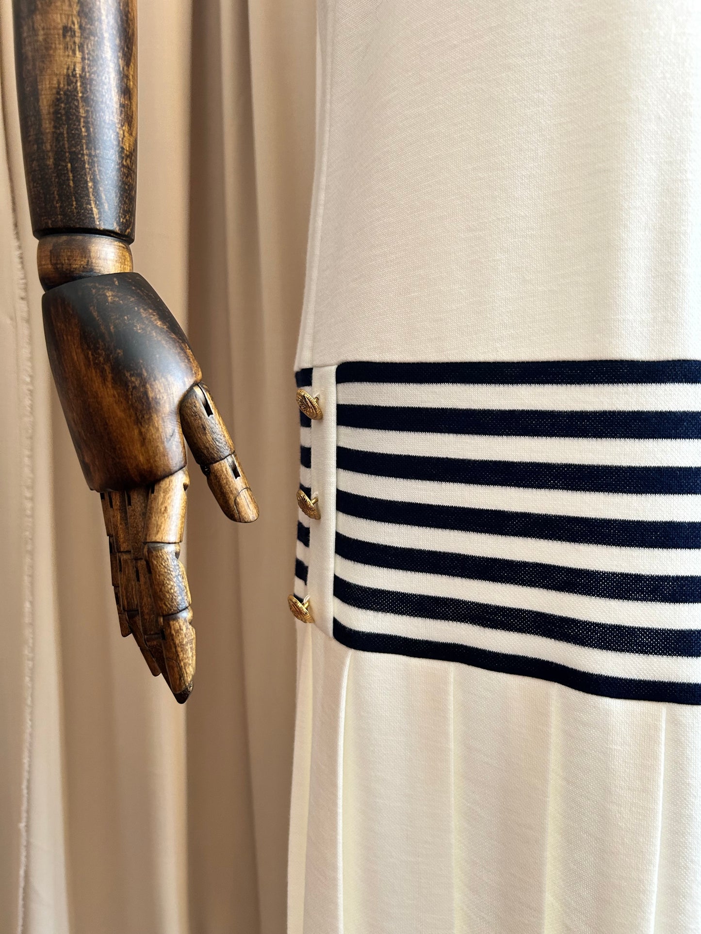 White and Navy Casual Dress
