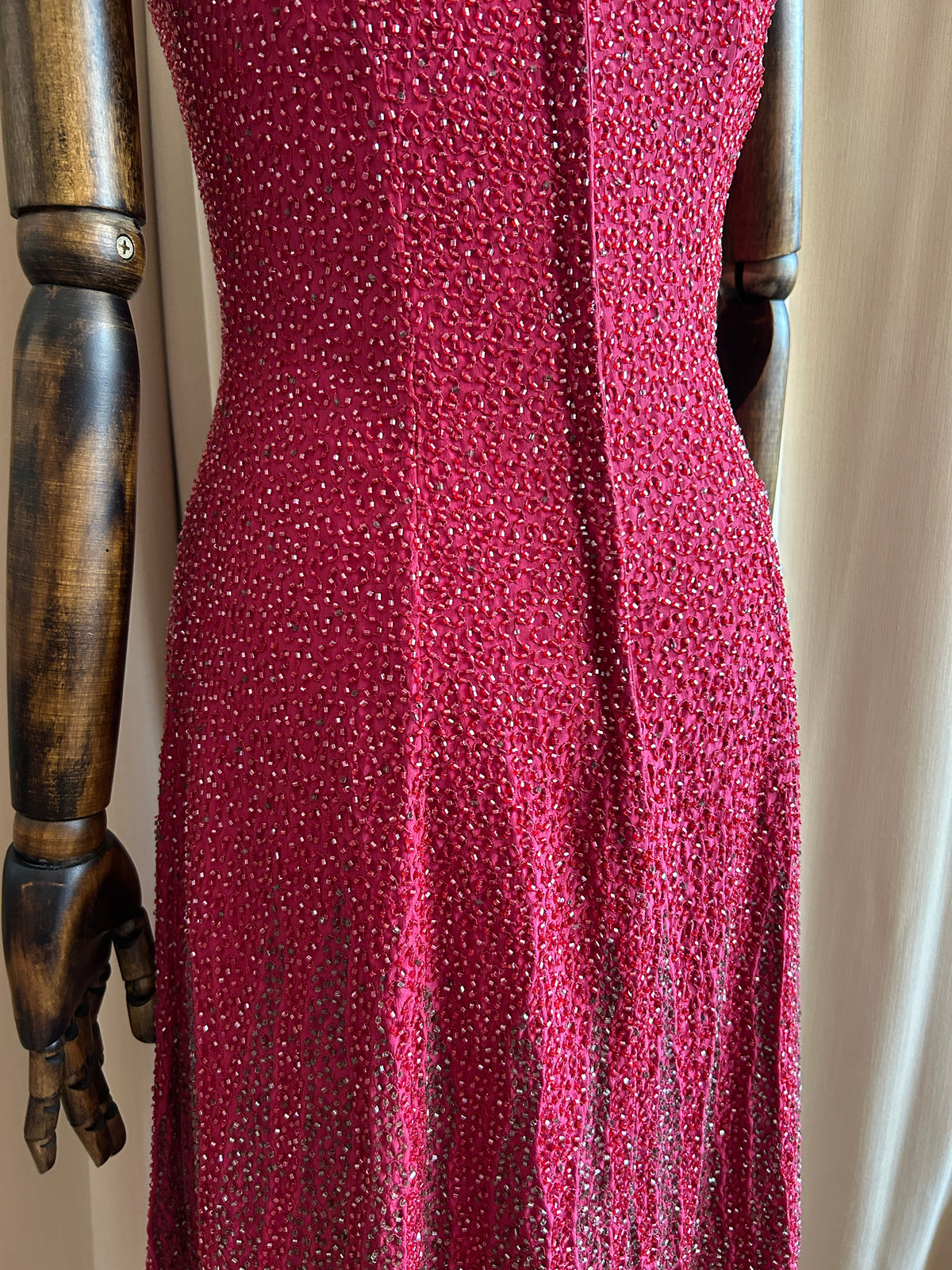 Burgundy Beaded Mini
