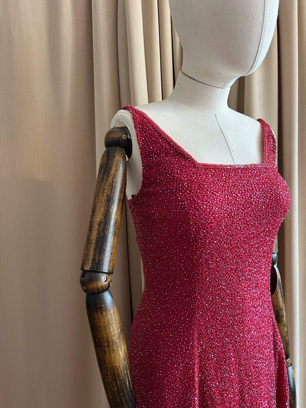 Burgundy Beaded Mini