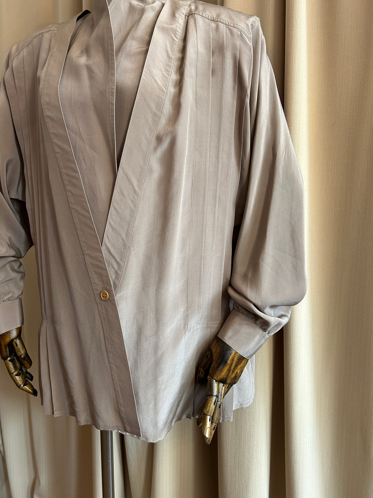 Mushroom Silk Blouse