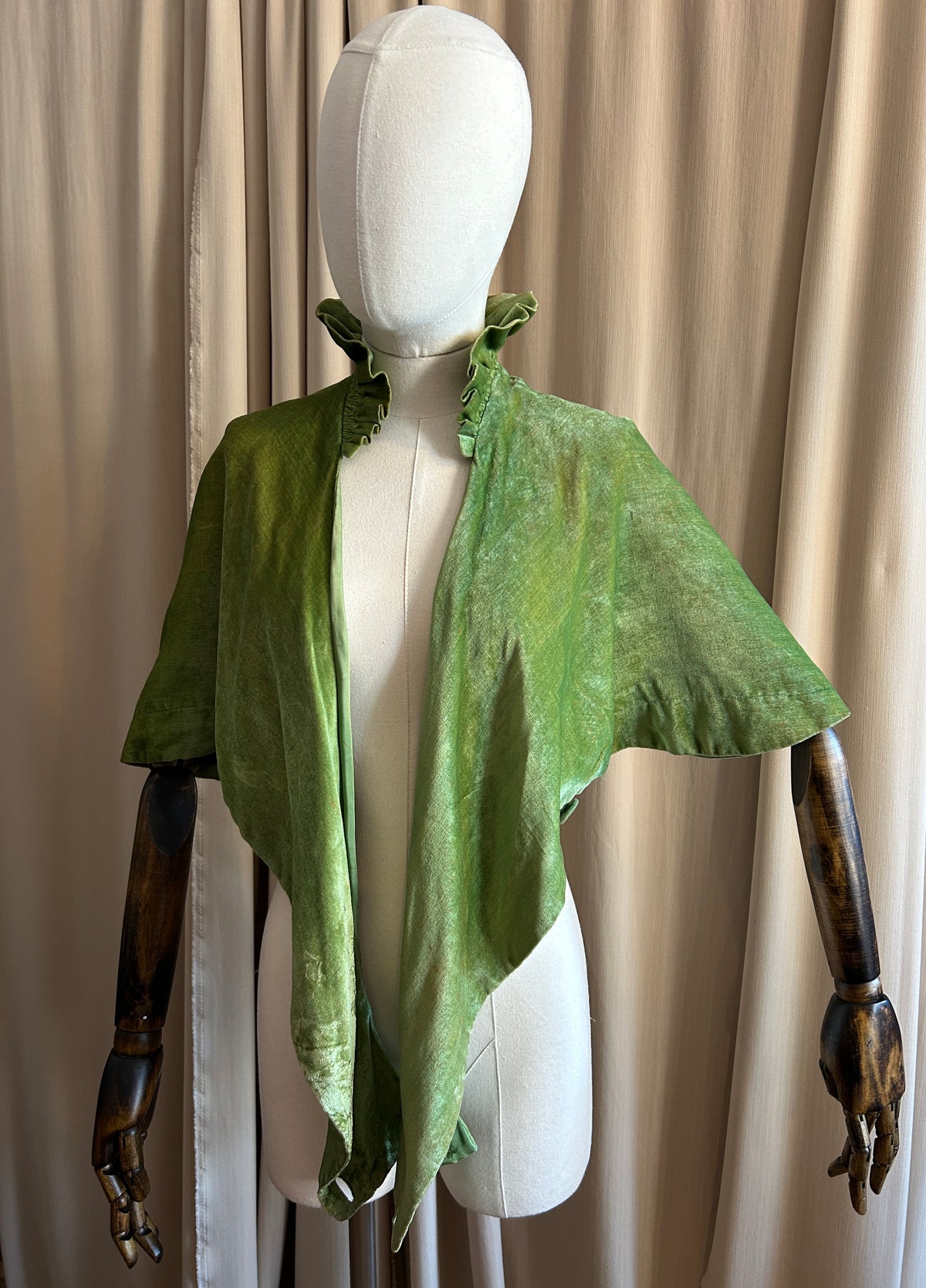 Ruffle Neck Velvet Cape