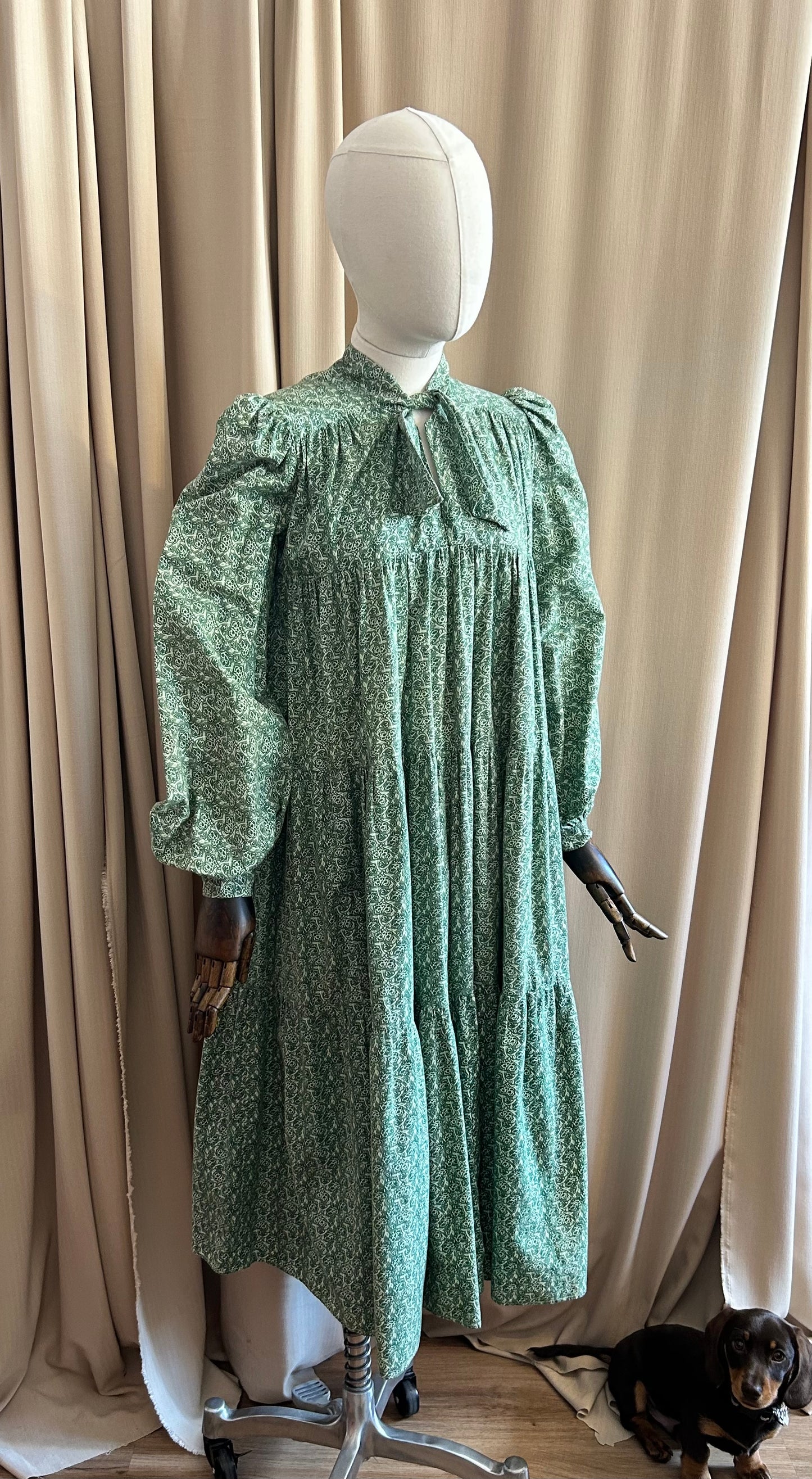 Green Floral Prairie Babydoll