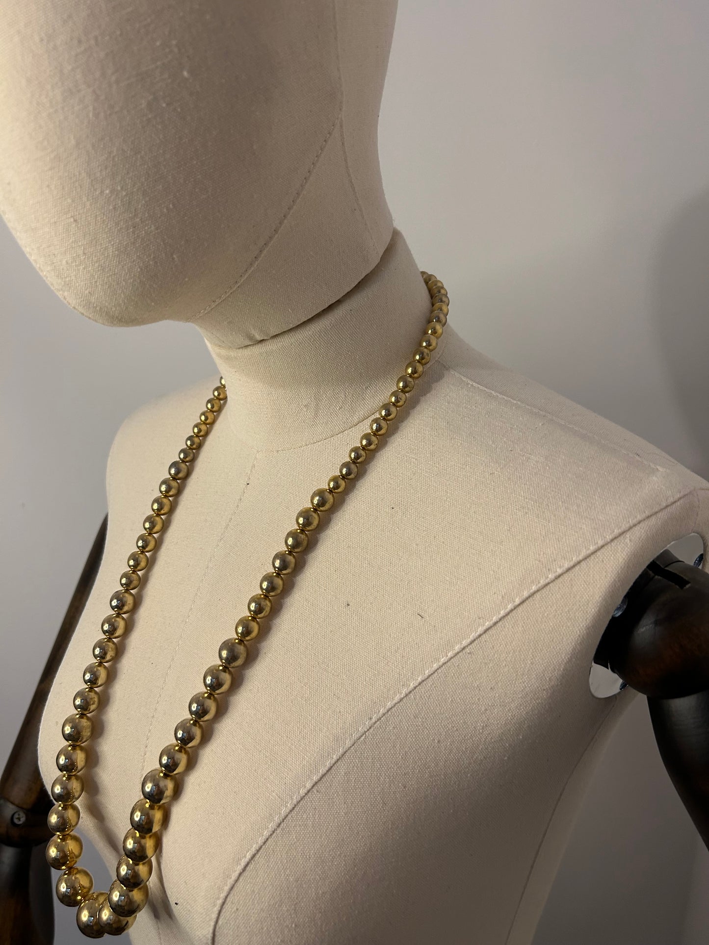 Long Gold Ball Necklace