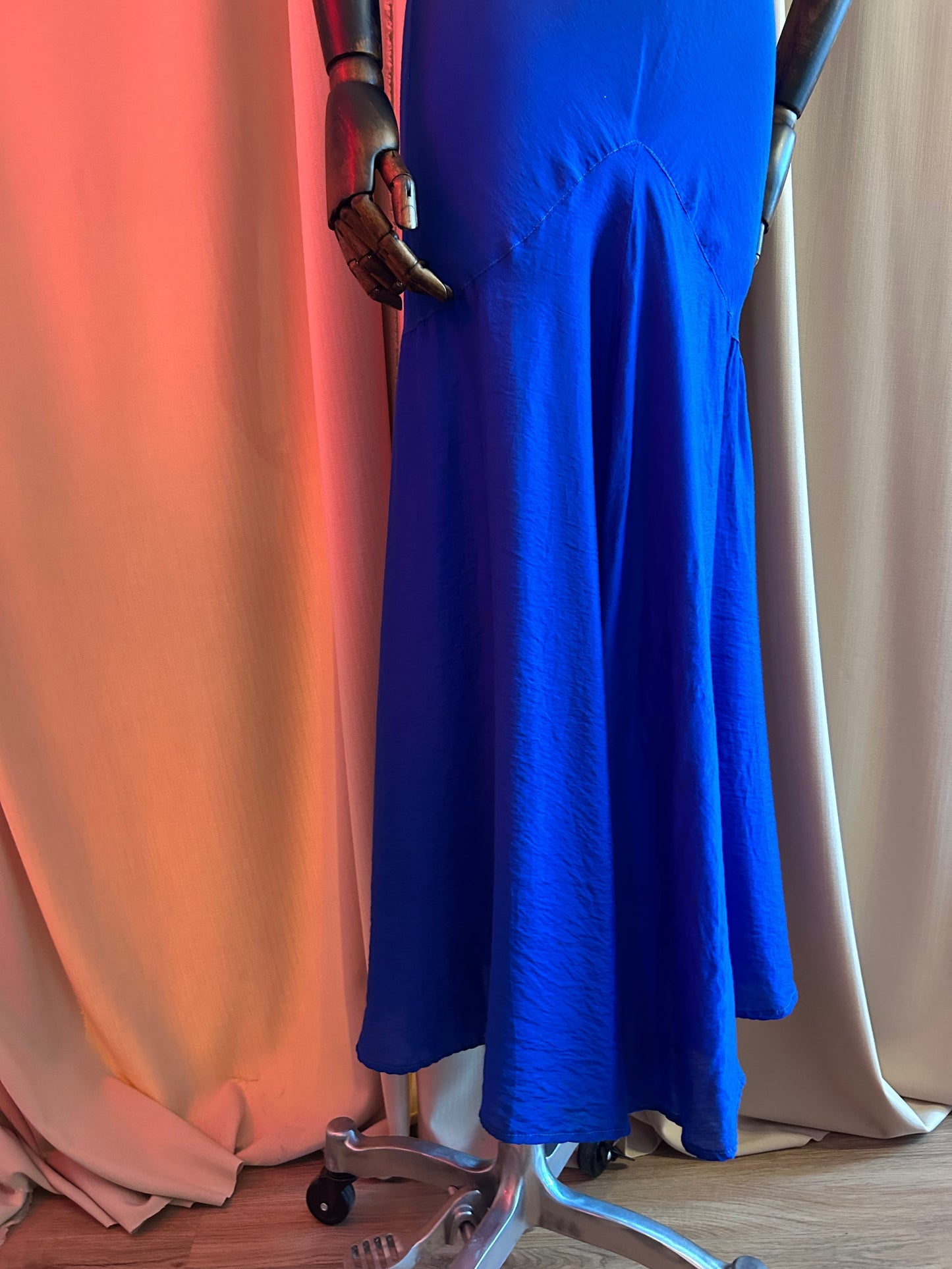 Electric Blue 90s Bias Cut Dress