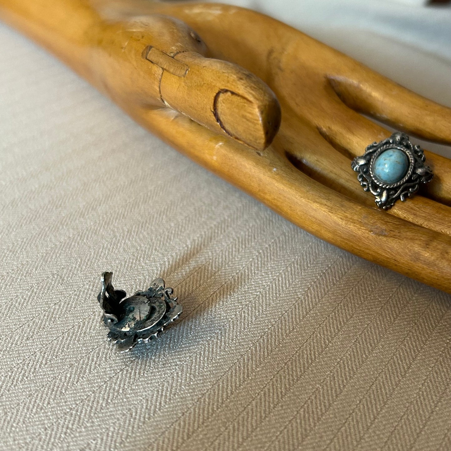 Silver and Turquoise Clip ons