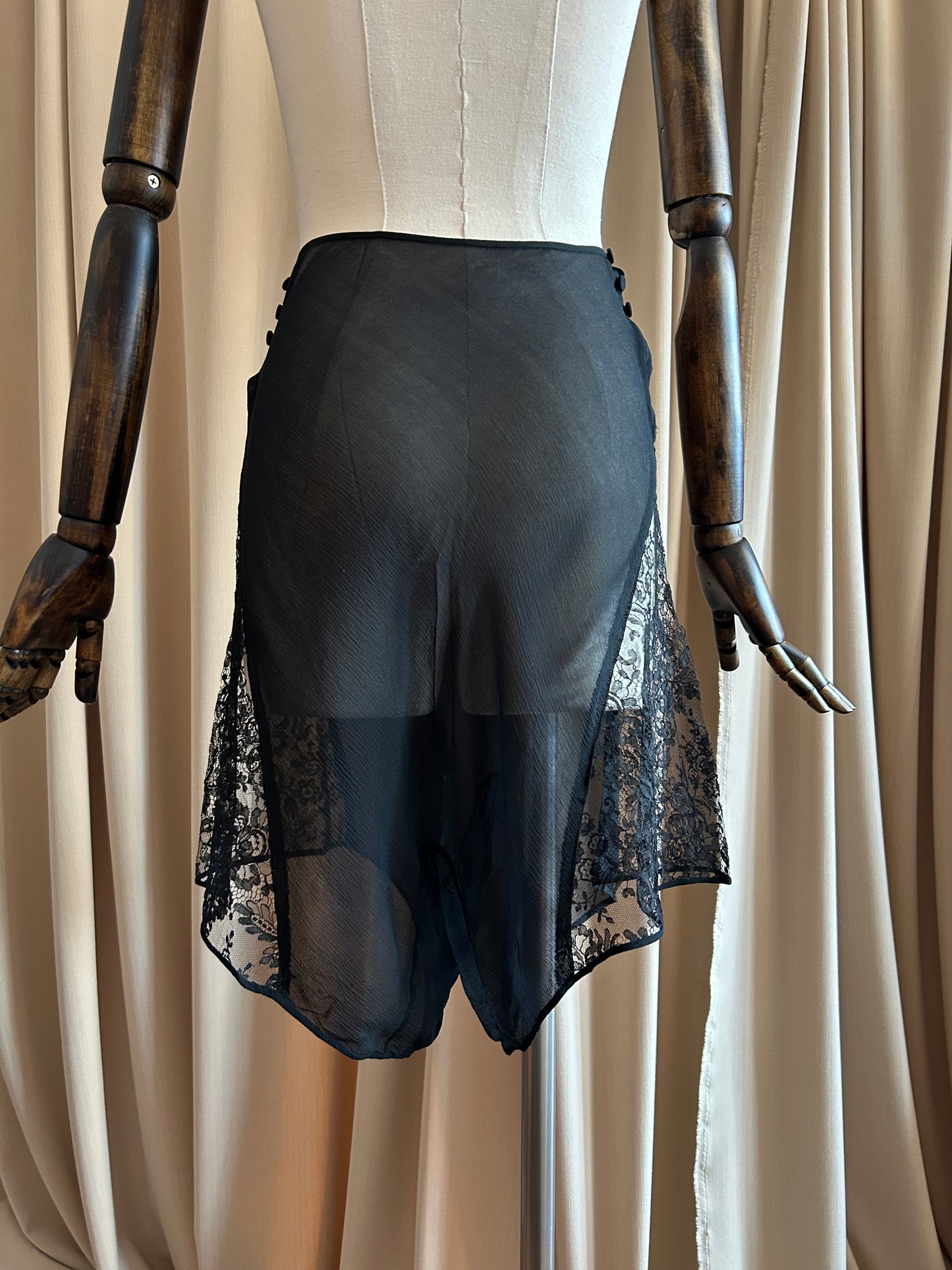 Black Silk Tap Shorts