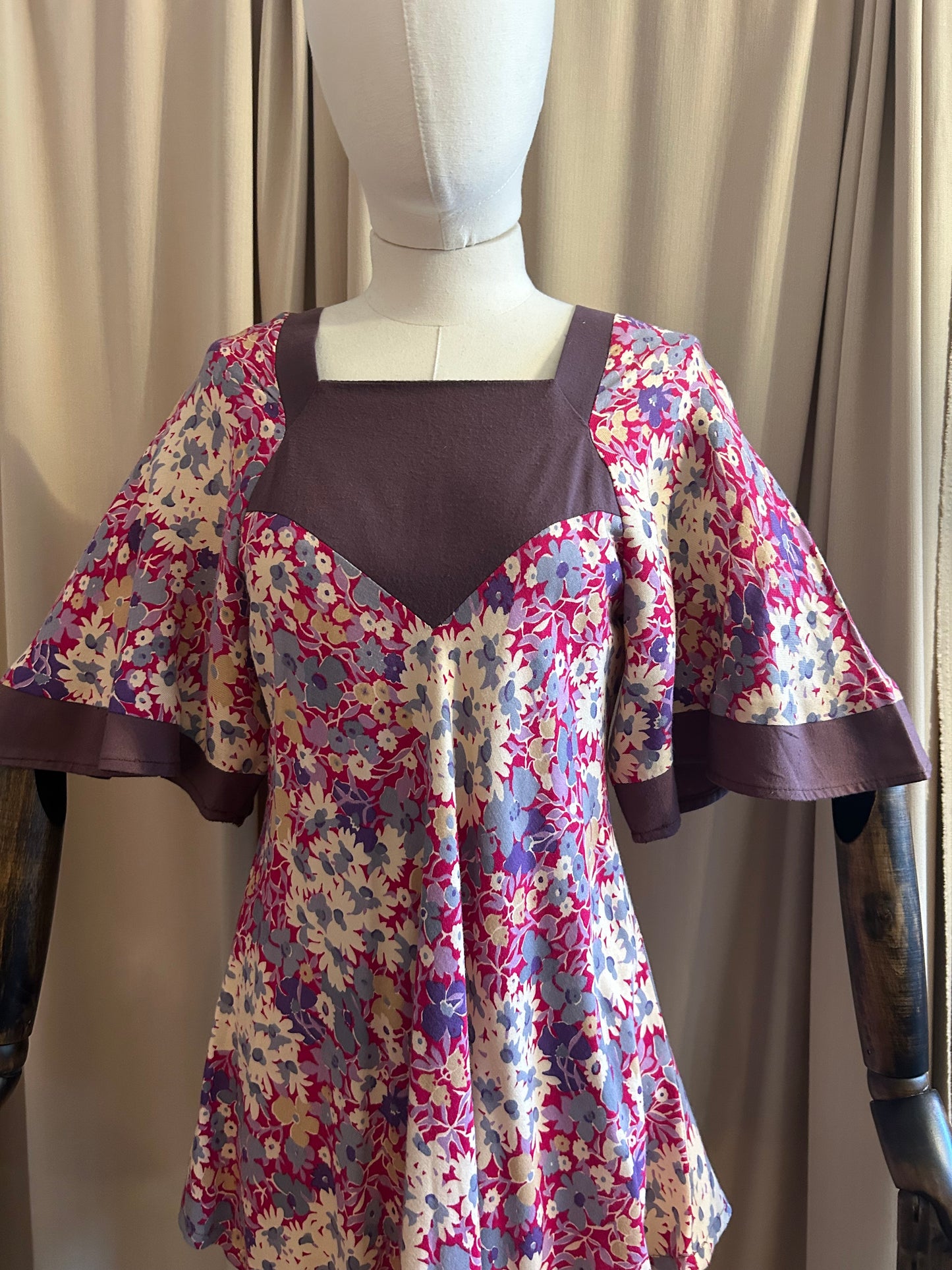Floral Angel Sleeve Blouse