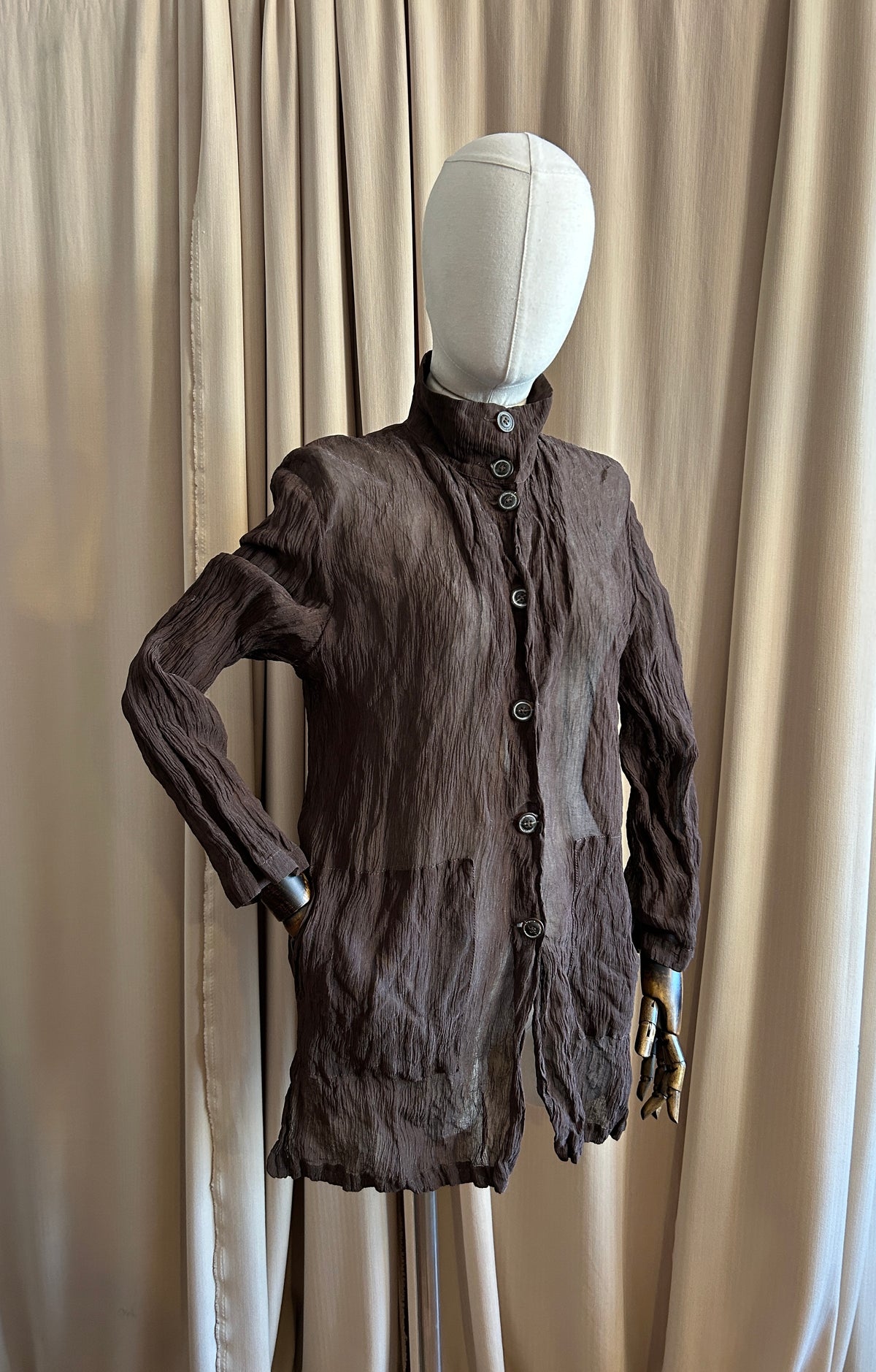 Brown Crinkle Shirt