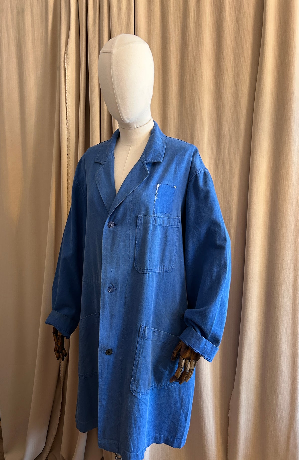 Distressed French Longline Workwear Jacket