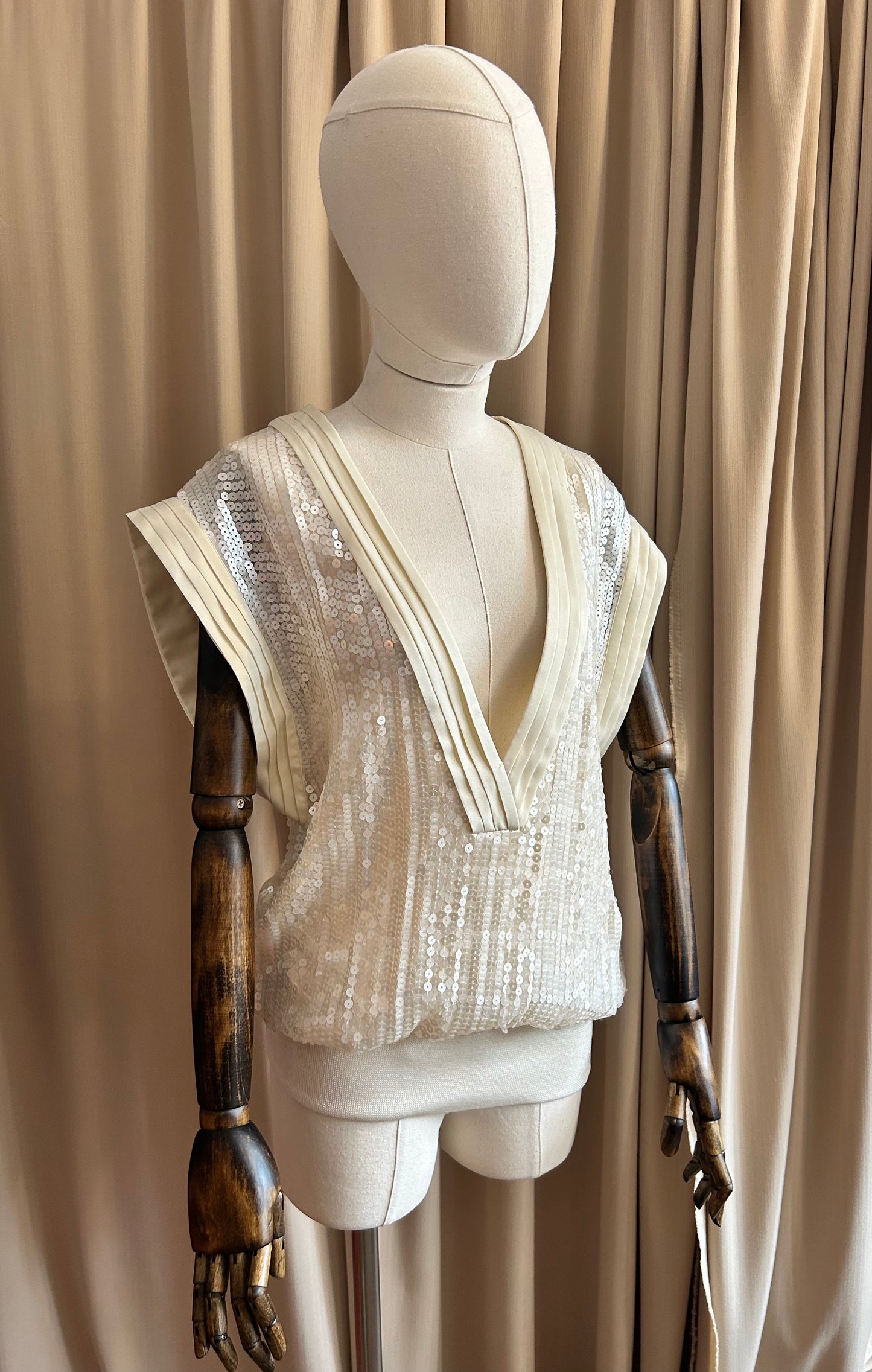 White Sequin Top