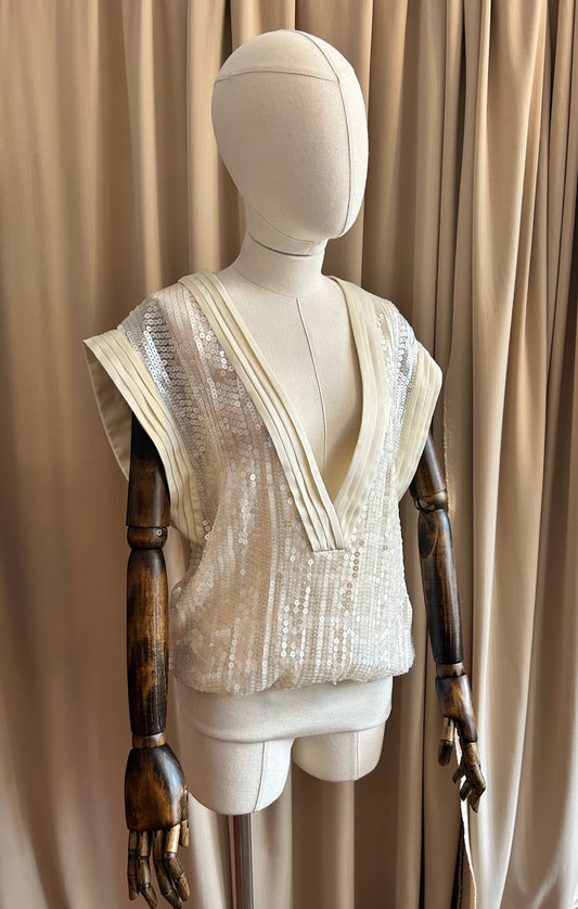 White Sequin Top
