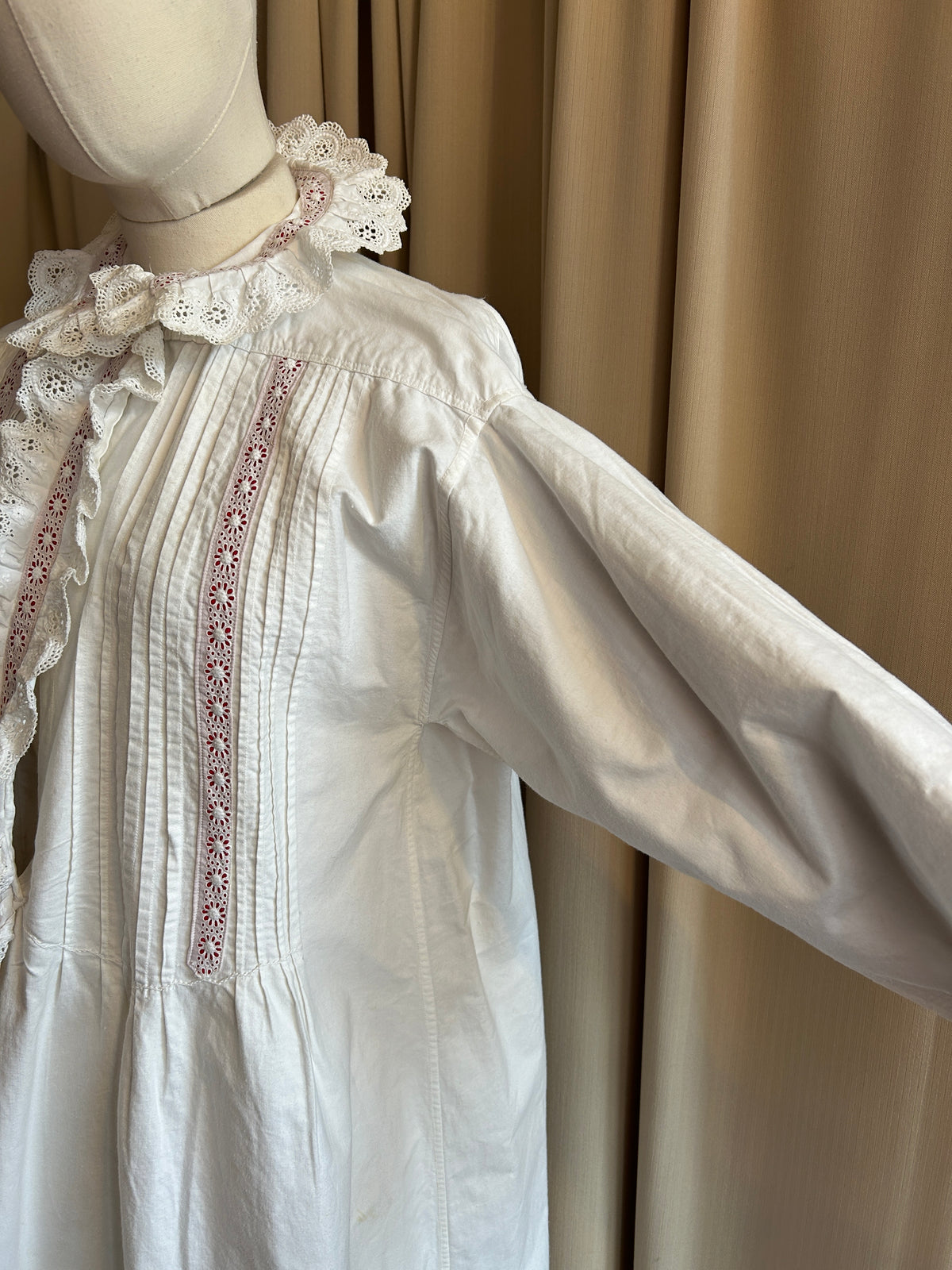 French Nightgown with Red Banding