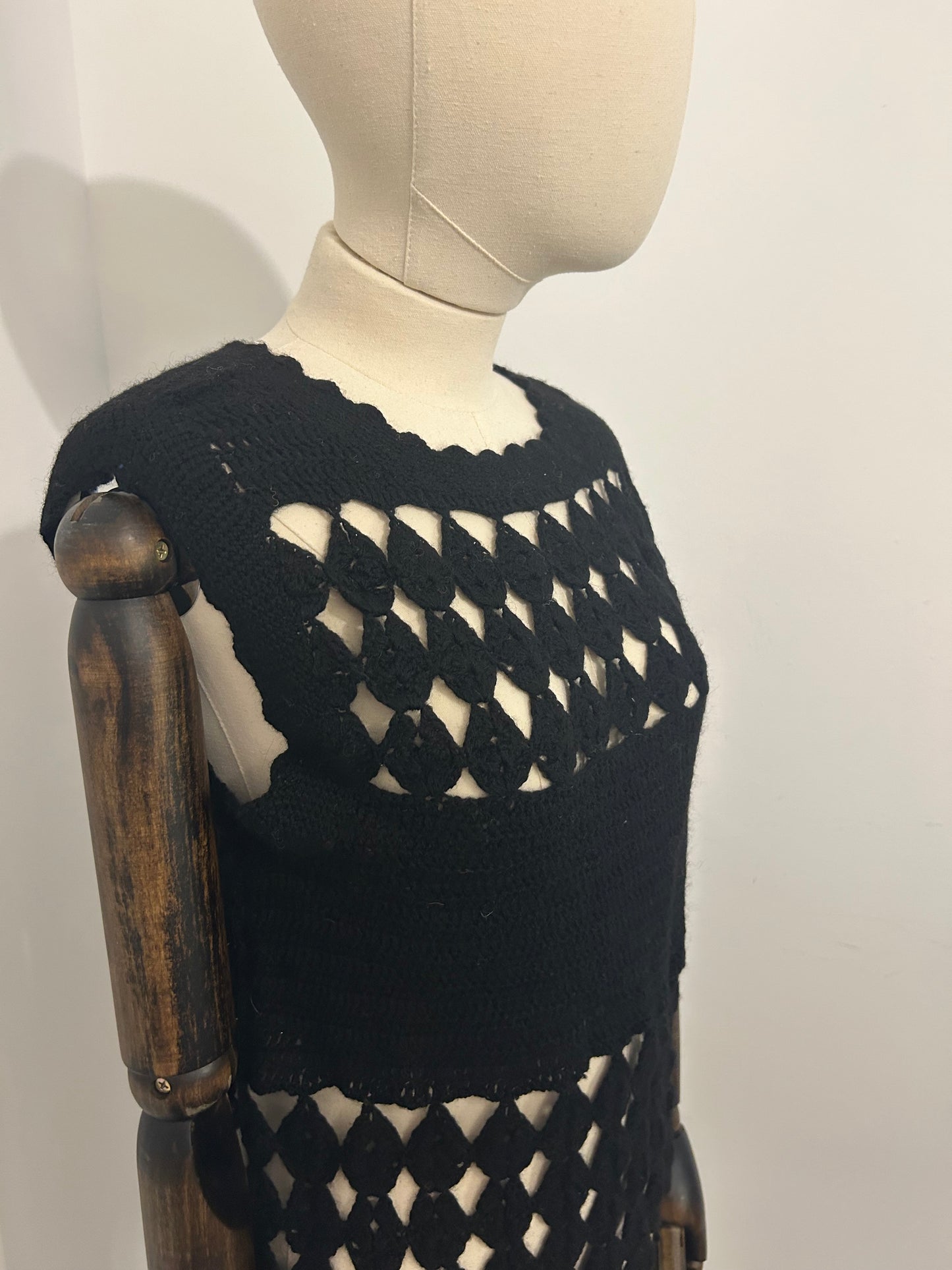 Black Hand Crochet Tank