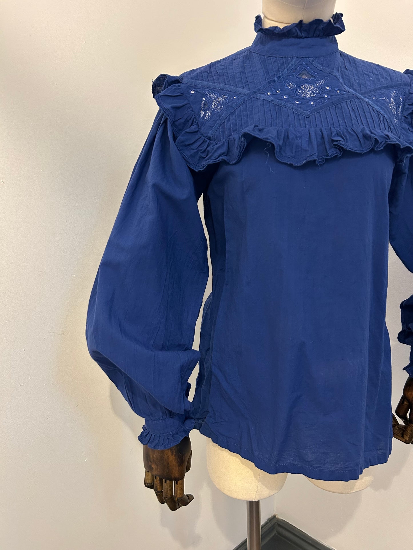 Blue Cotton Prairie Blouse