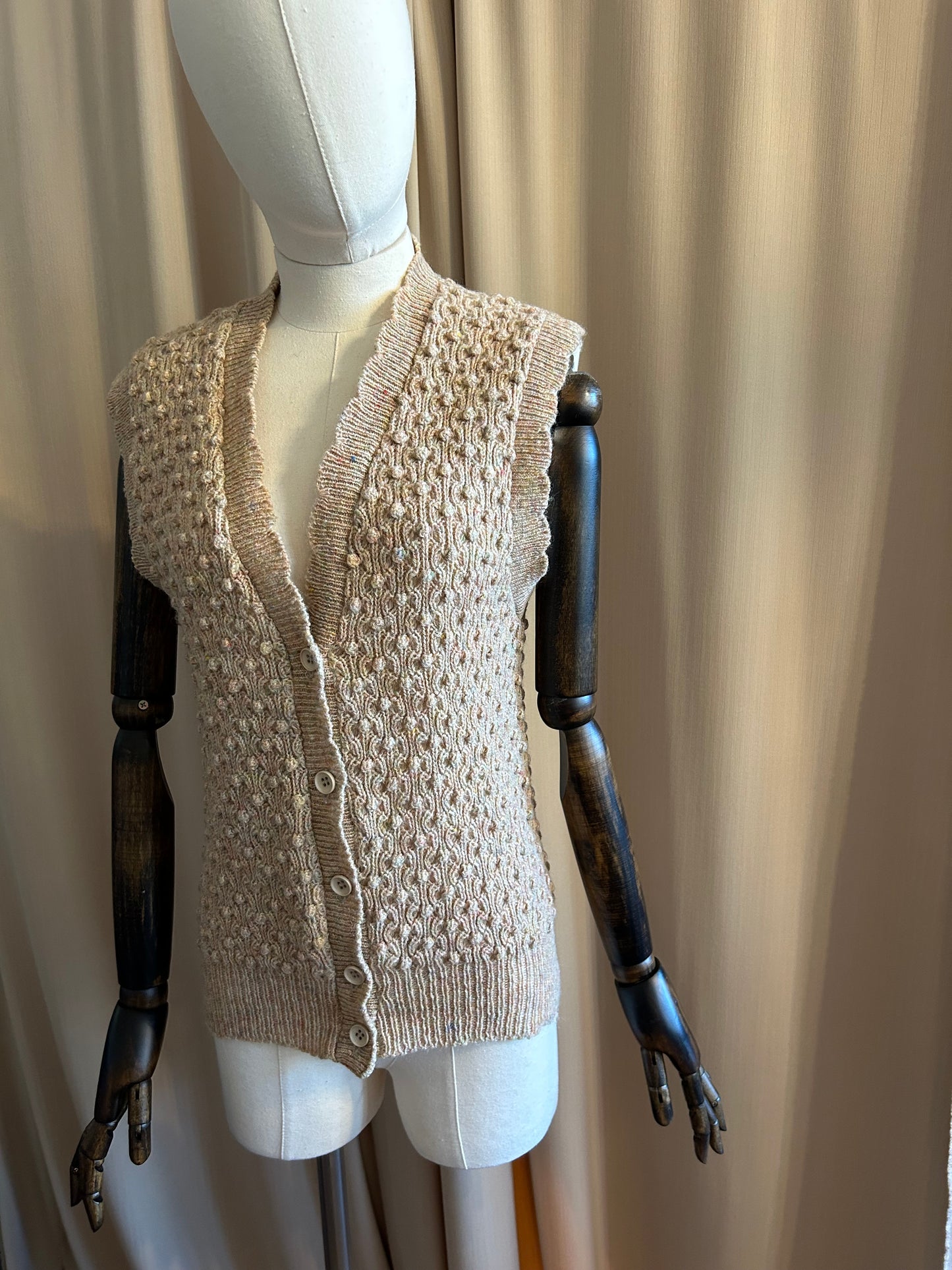 Caramel Popcorn Knit Waistcoat