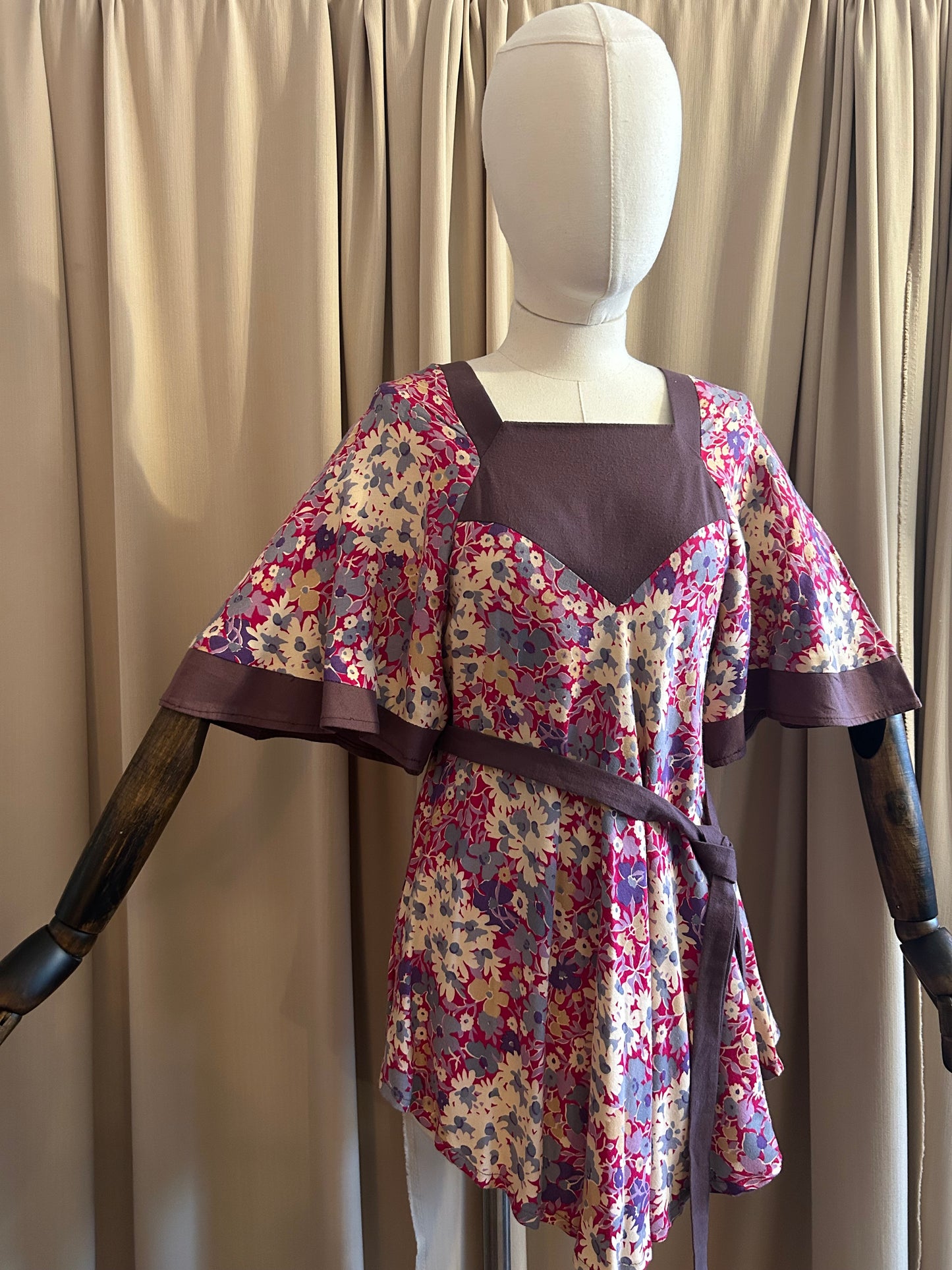 Floral Angel Sleeve Blouse