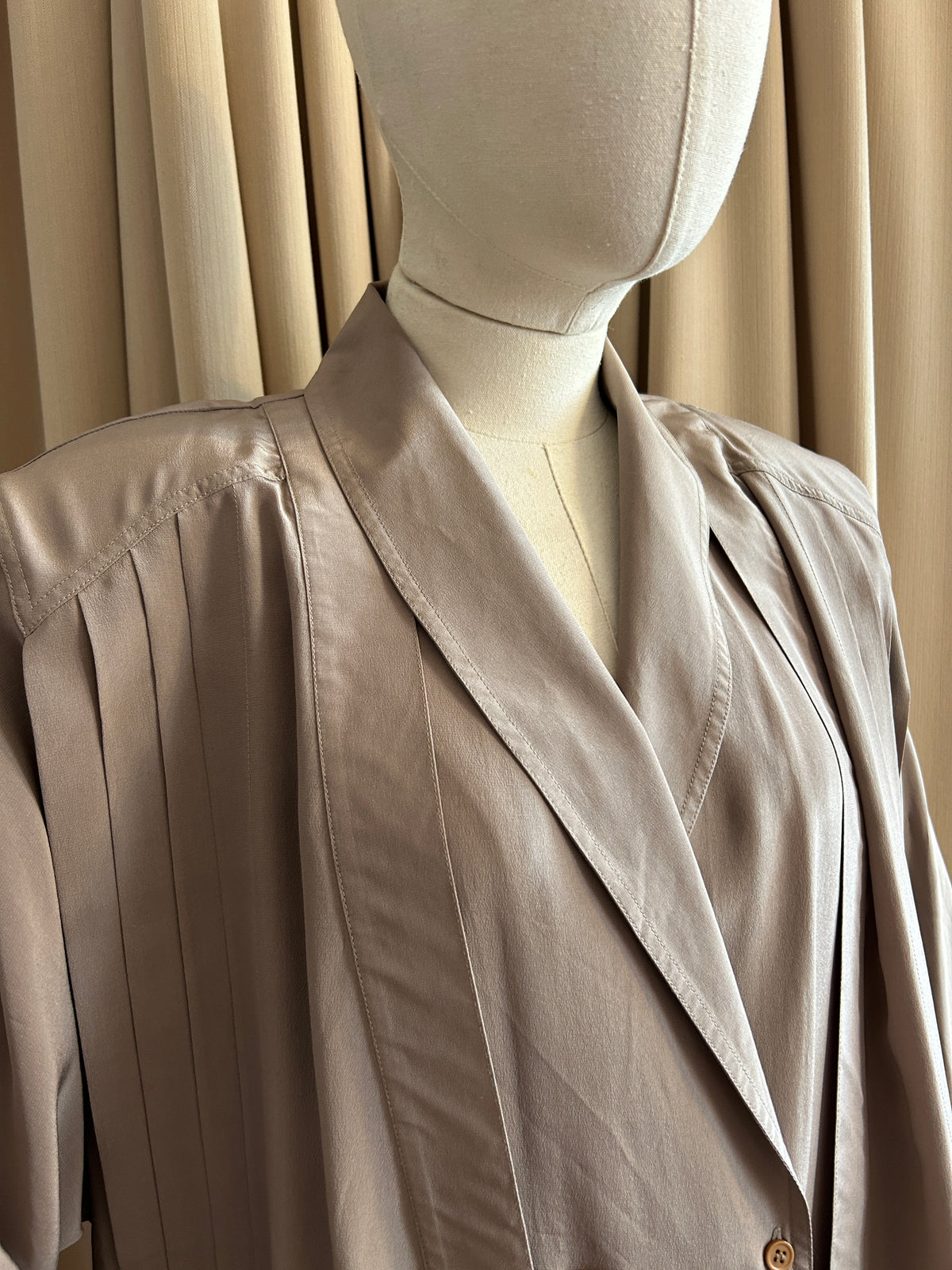 Mushroom Silk Blouse