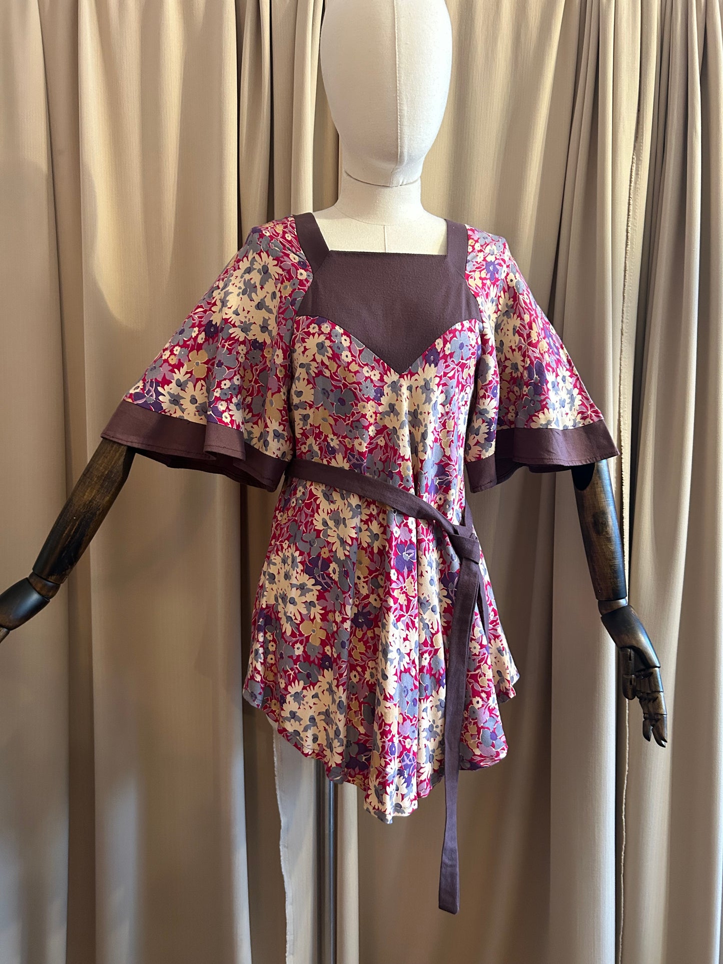 Floral Angel Sleeve Blouse