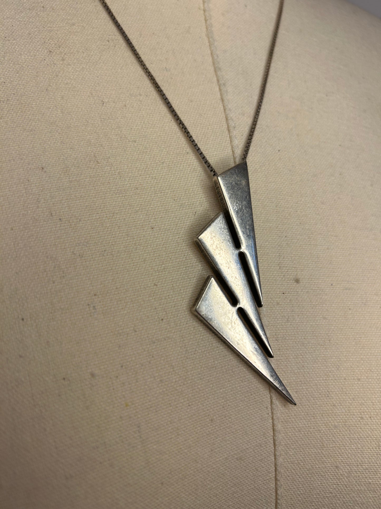 Silver Lightning Bolt Necklace