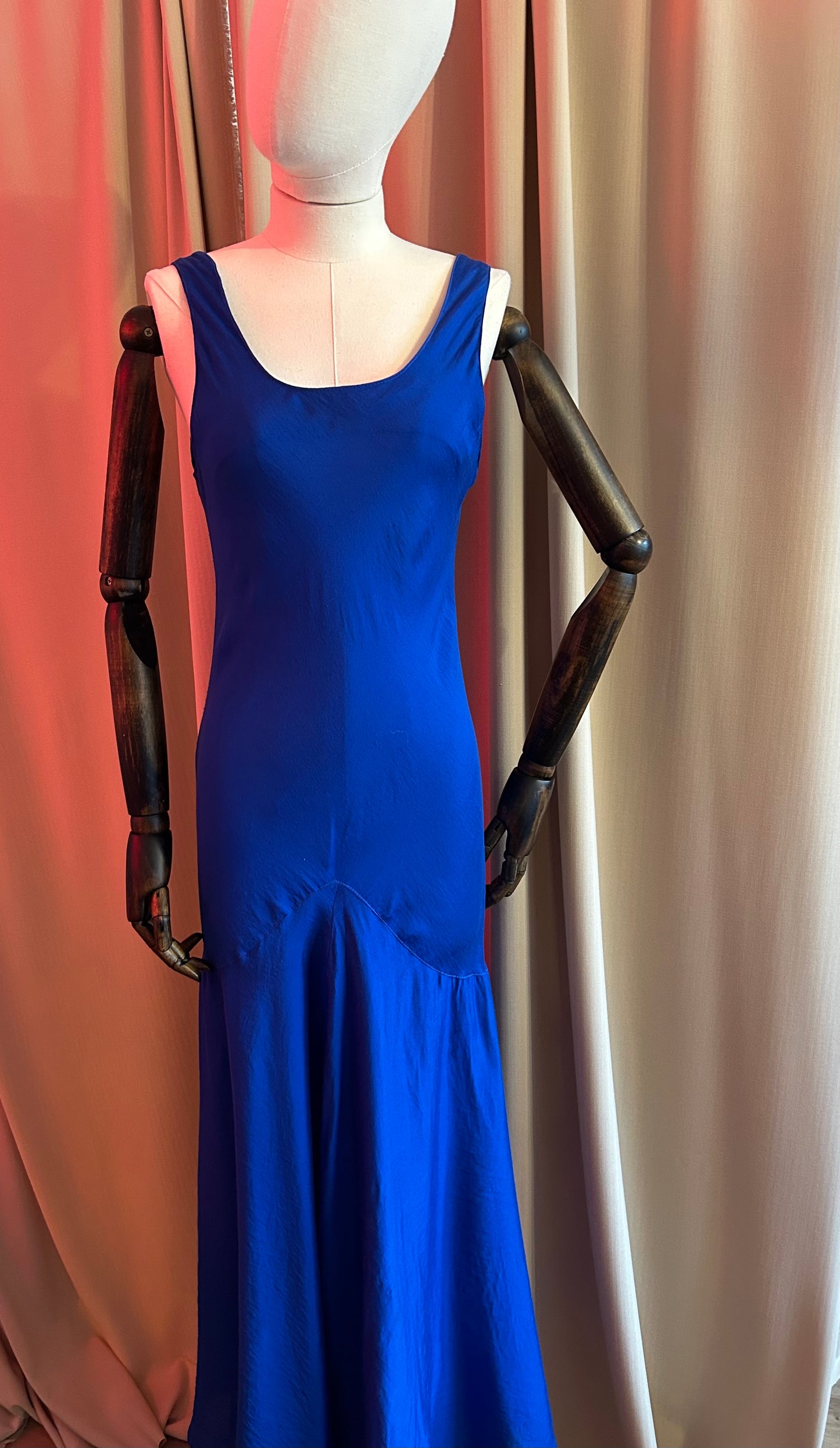 Electric Blue 90s Bias Cut Dress