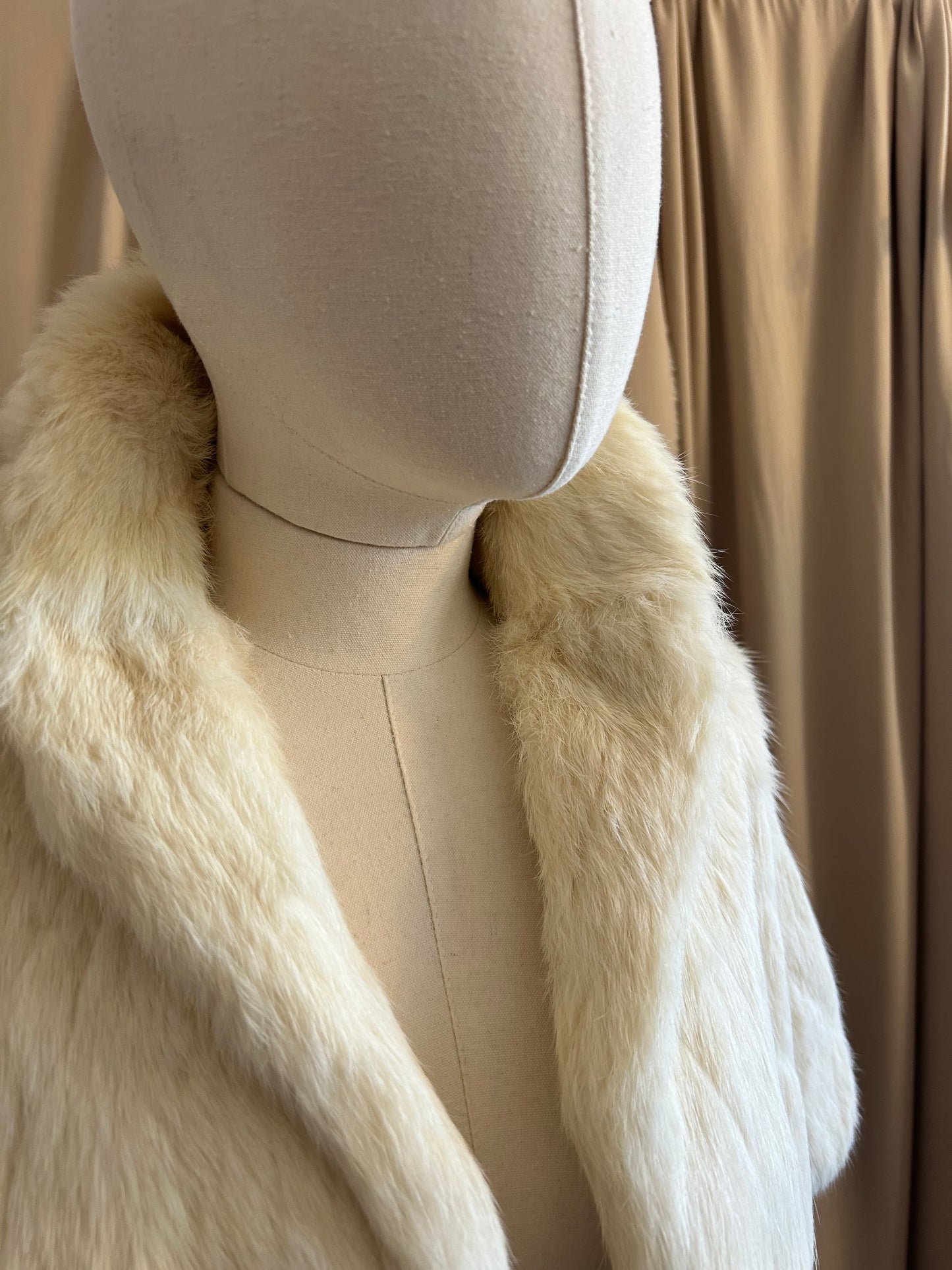 Cream Rabbit Fur Capelet