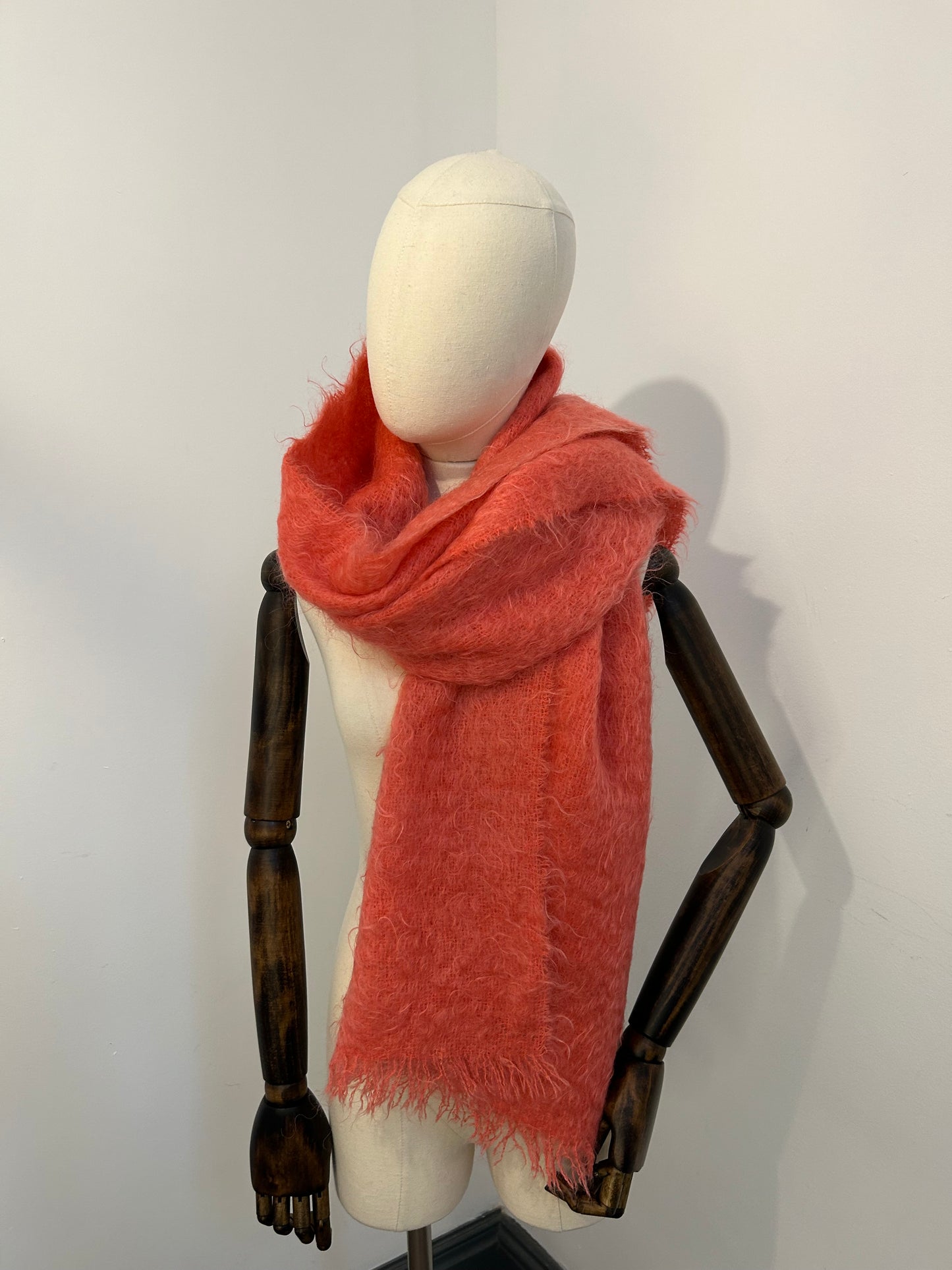 Coral Mohair Scarf