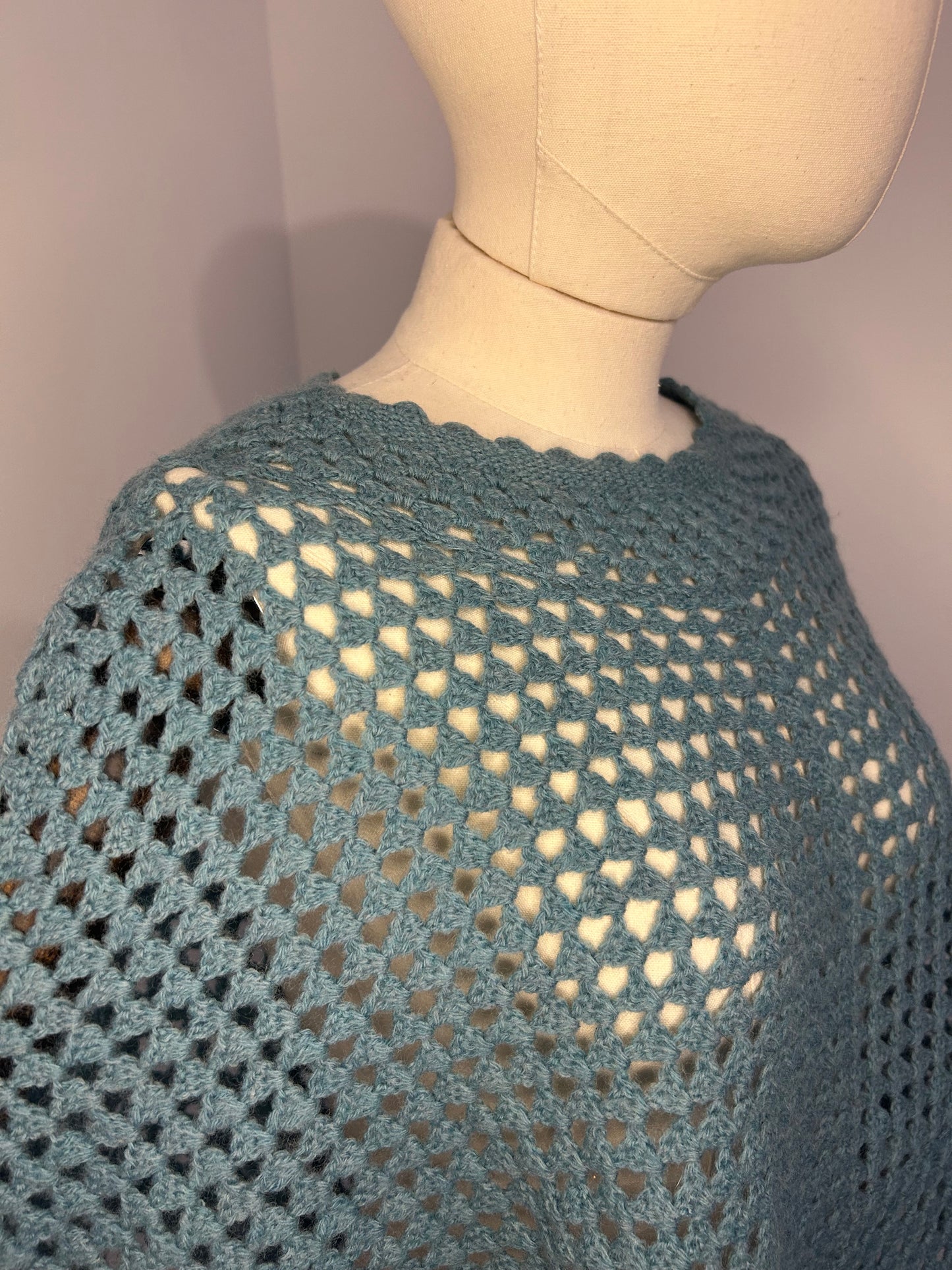 Teal Hand Crochet Capelet