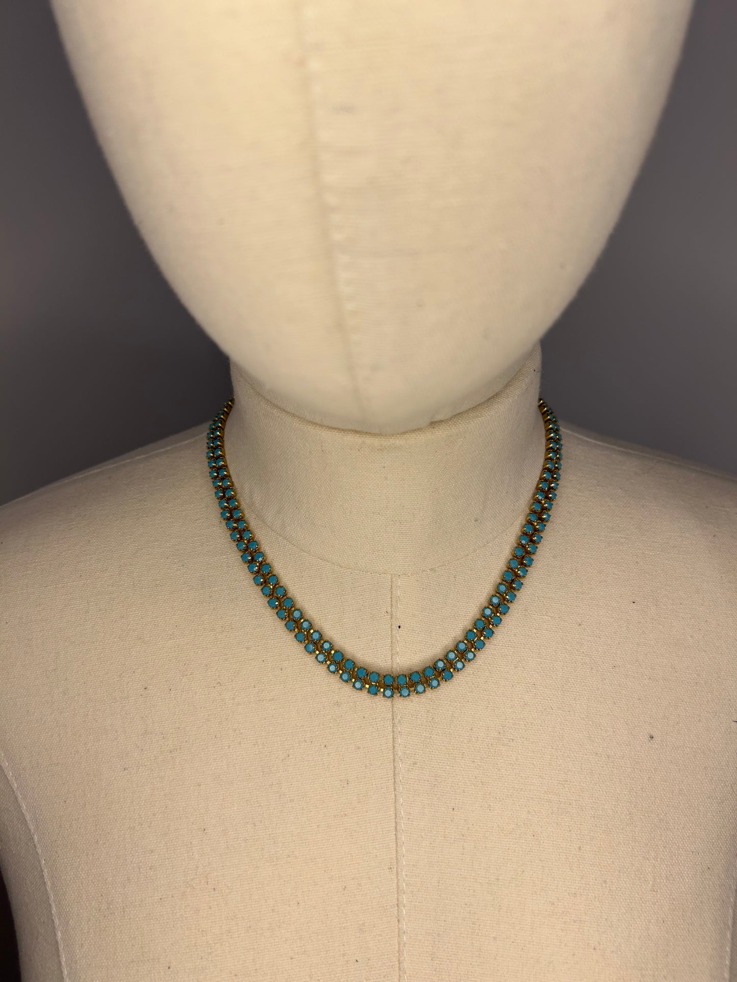 Turquoise Diamanté necklace