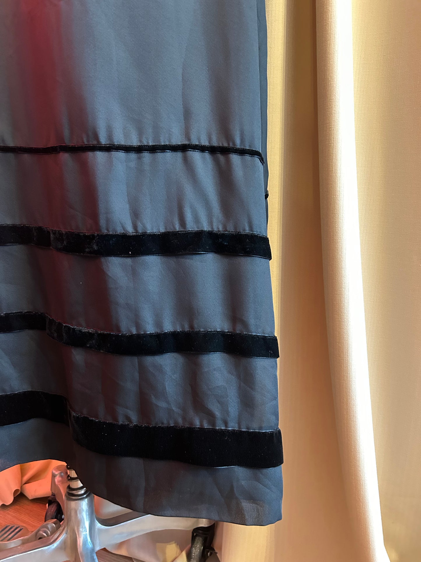 Black Skirt With Velvet Stripes