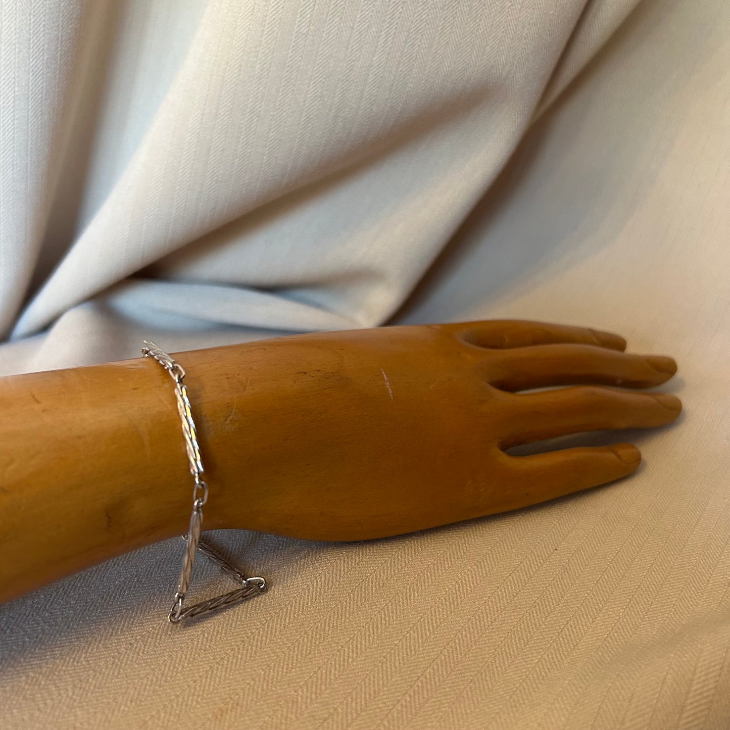 Sterling Silver Twisted Bar Chain Bracelet