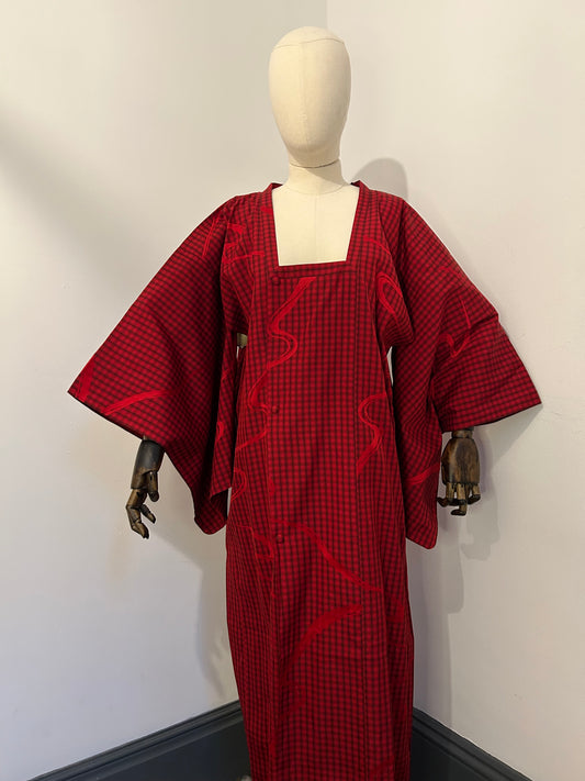 Red Checkered Kimono