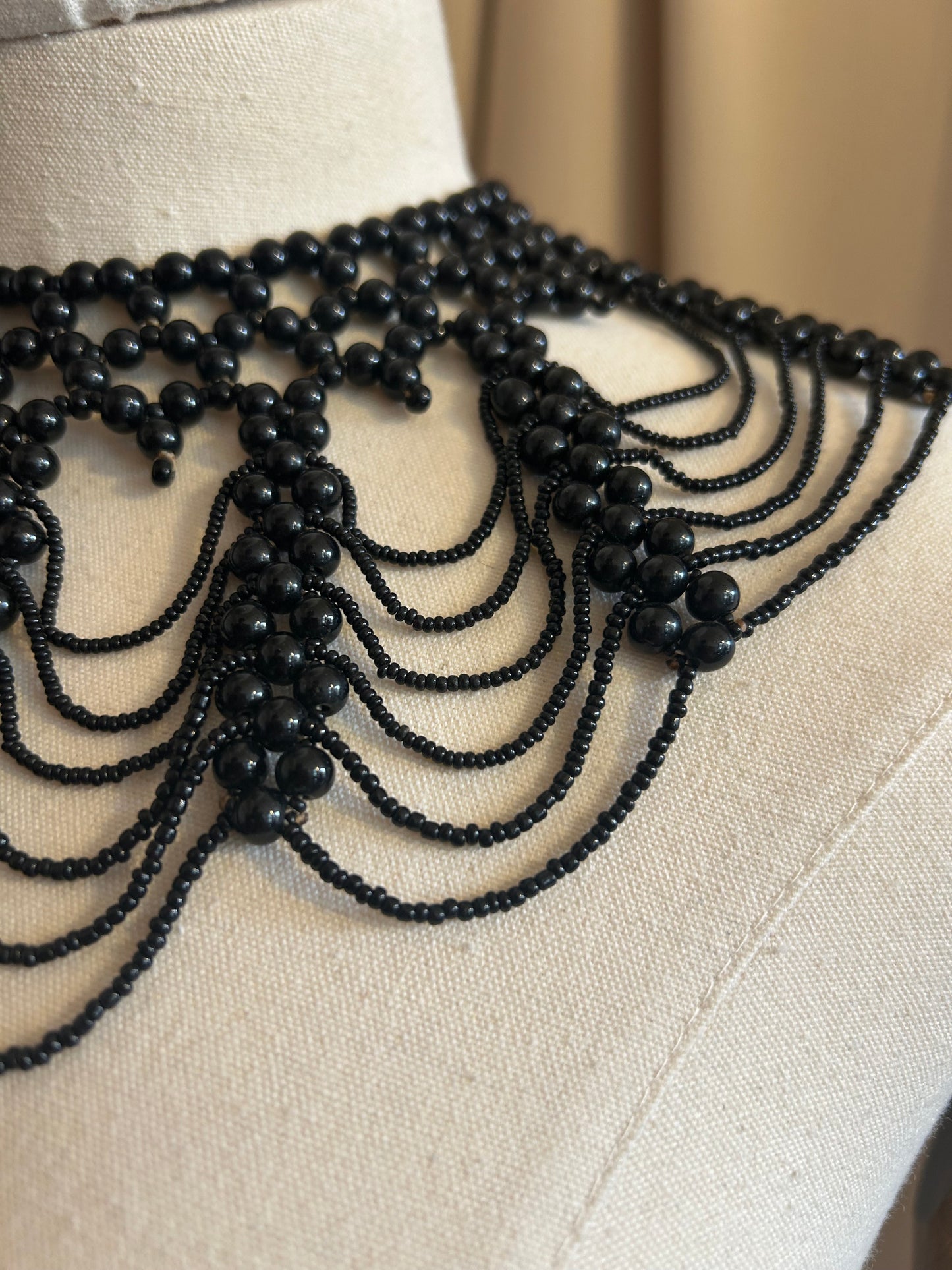 Black Beaded Collar
