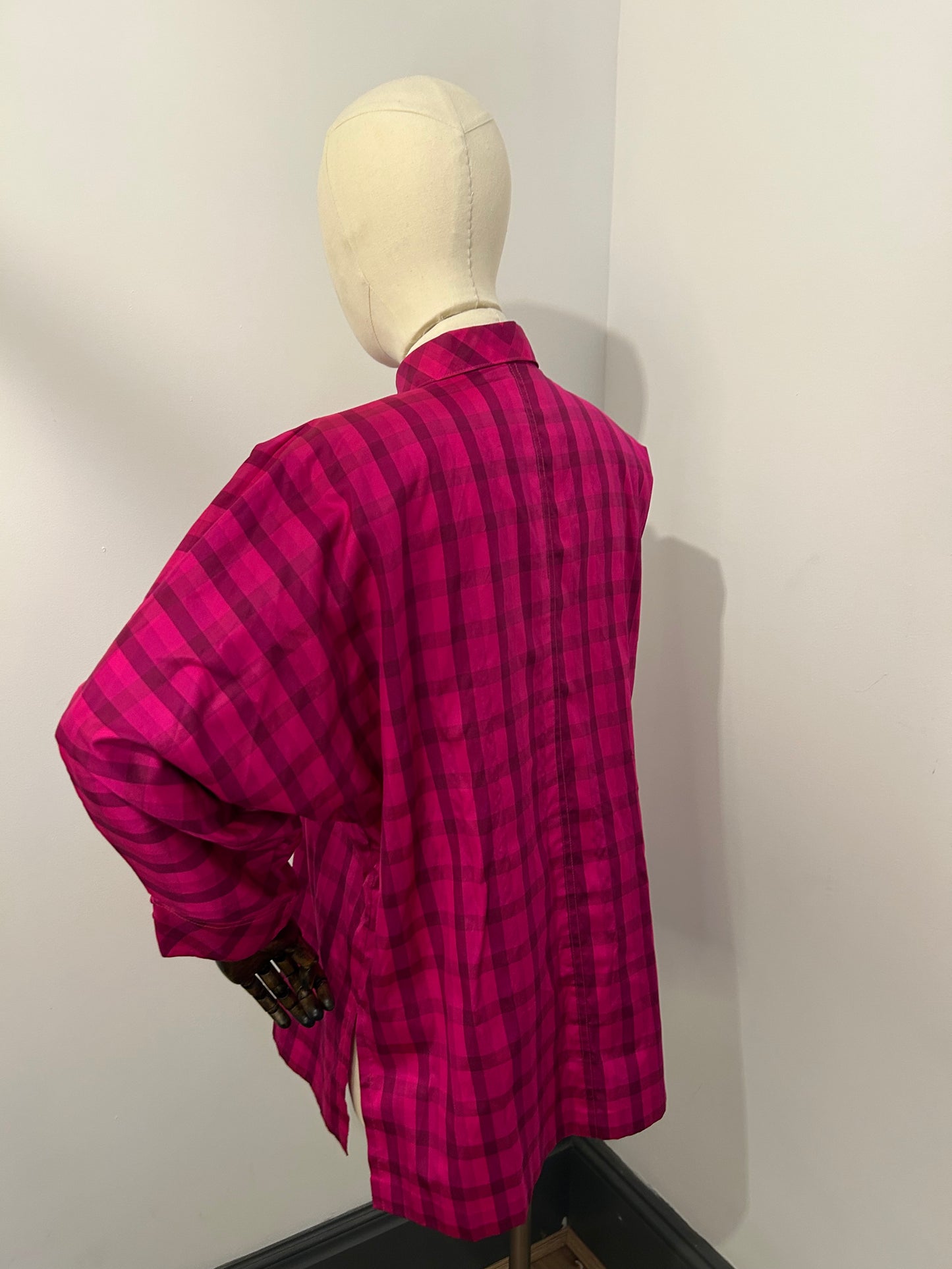 Pure Silk Pink Check Shirt