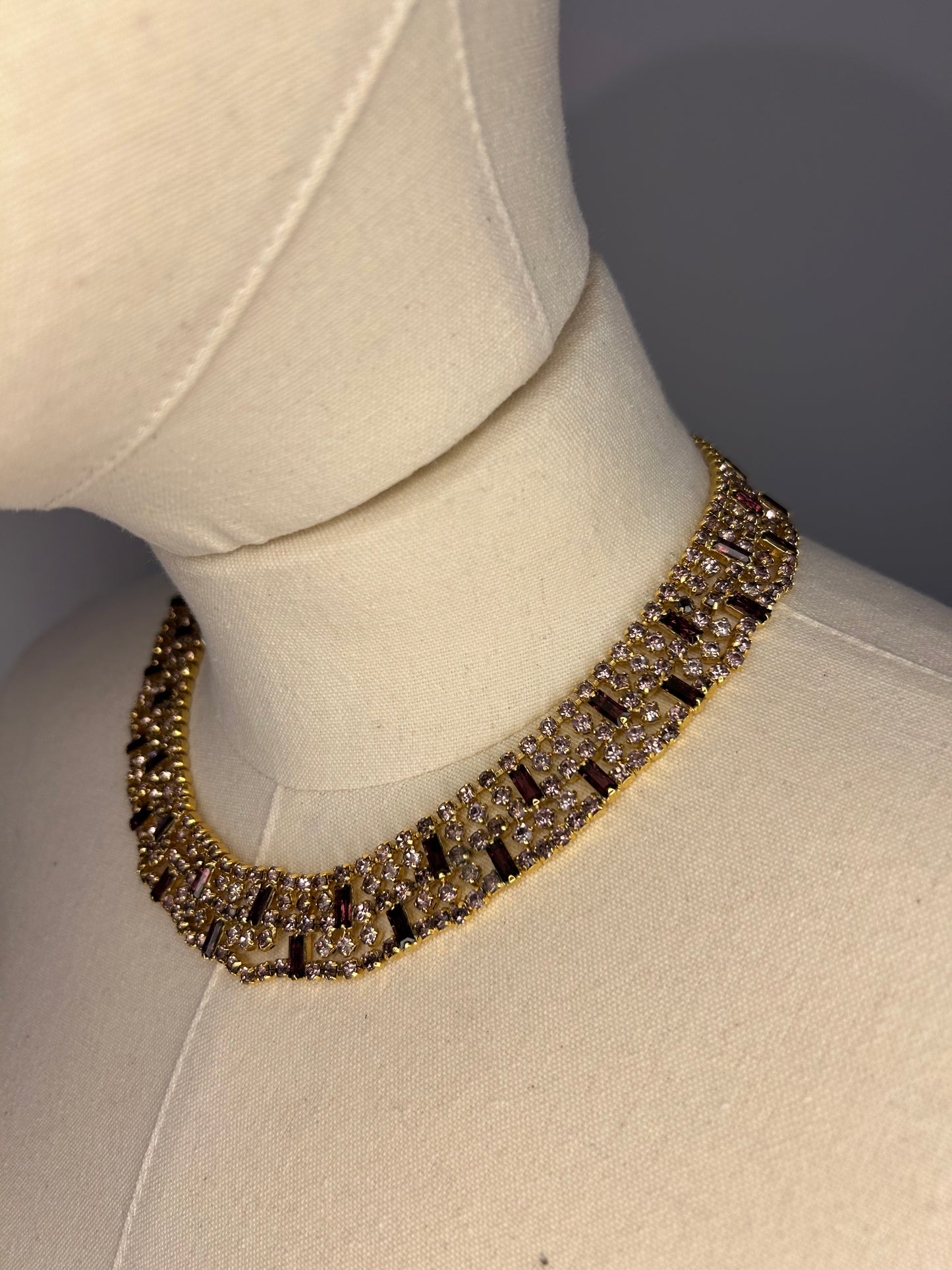 Purple Rhinestone Necklace