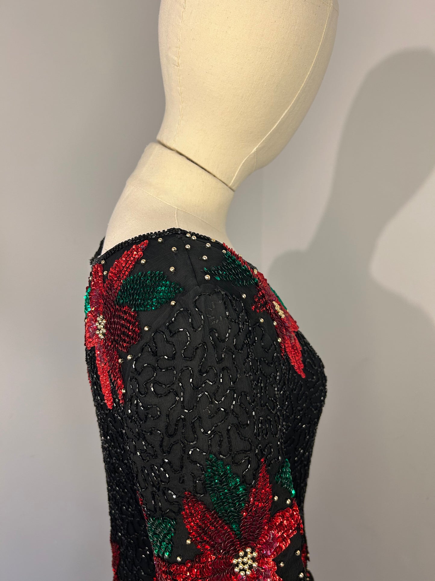 Sequin Poinsettia top