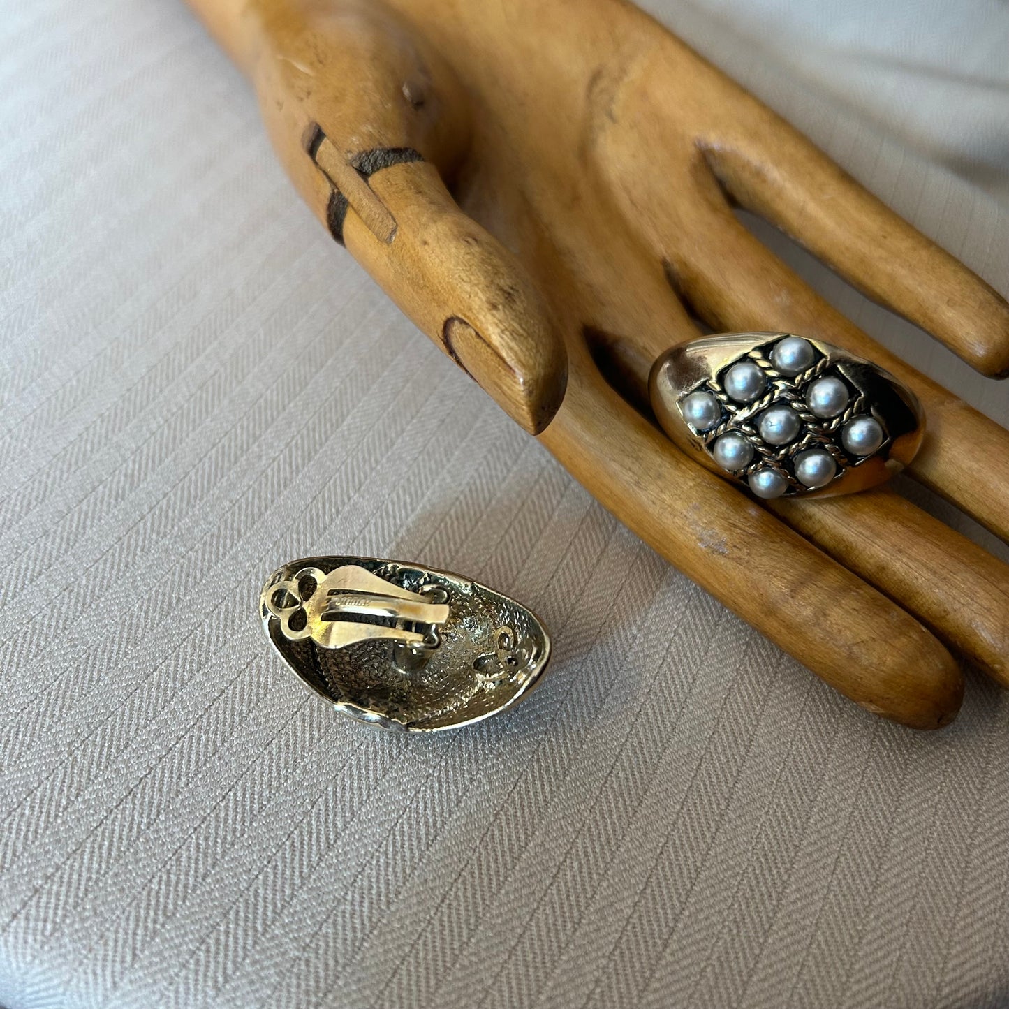 French Faux Pearl Clip On