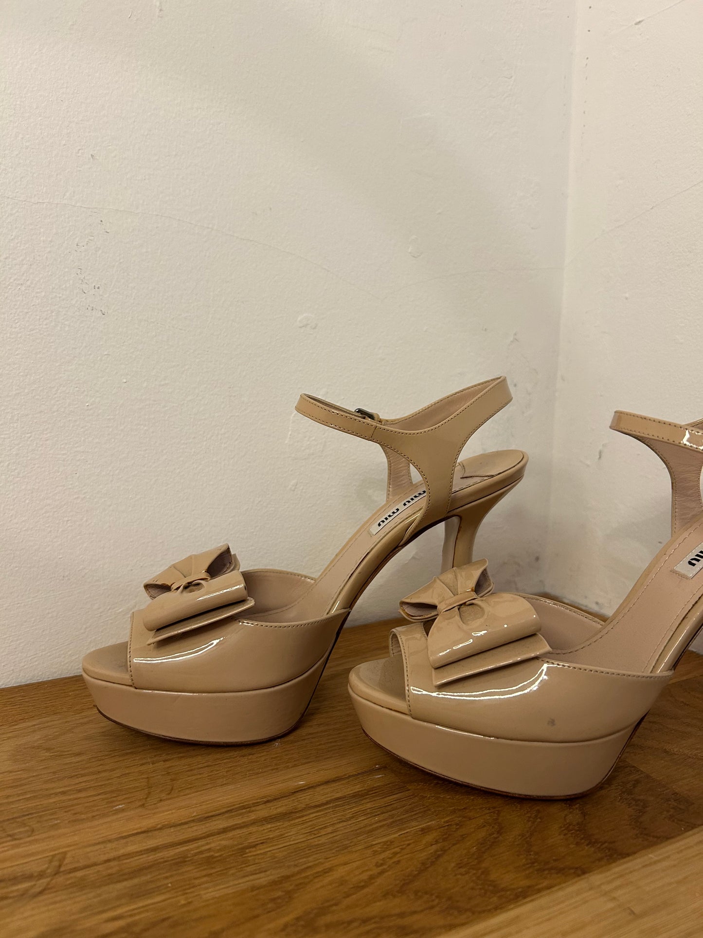 Miu Miu Patent Nude Platform Heels