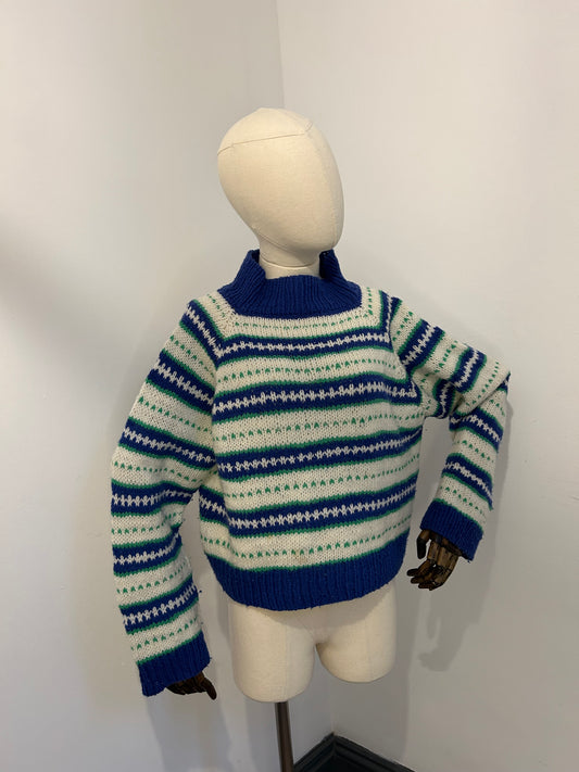 Knitted Blue Striped jumper