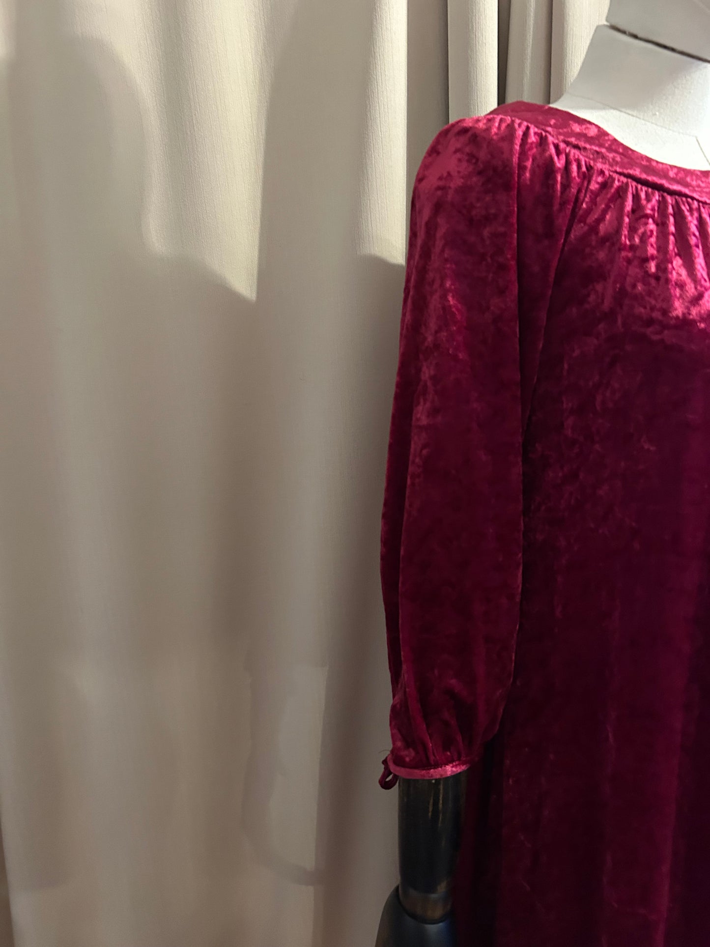 Crushed Velour Smock Dress