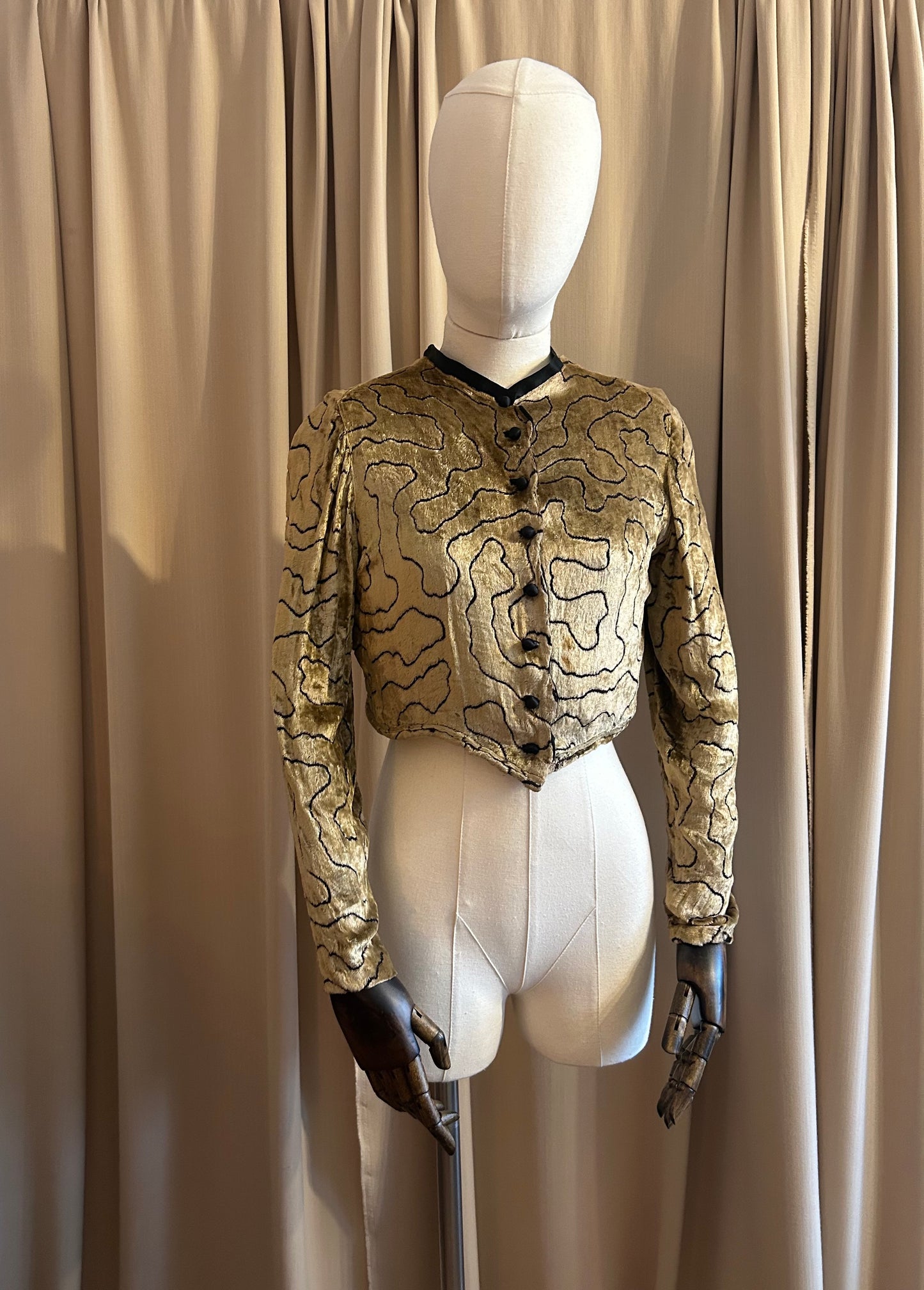1920s Gold Silk Velvet Jacket