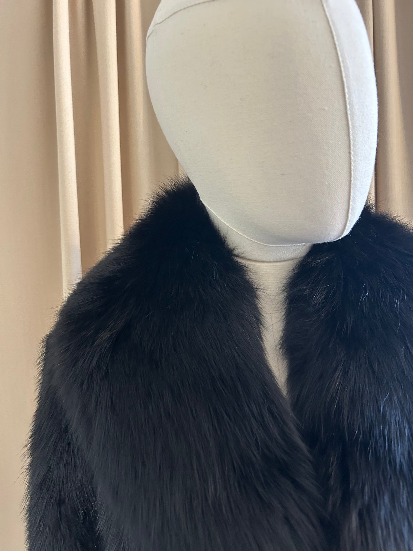 Black Fox Fur Fitted Jacket